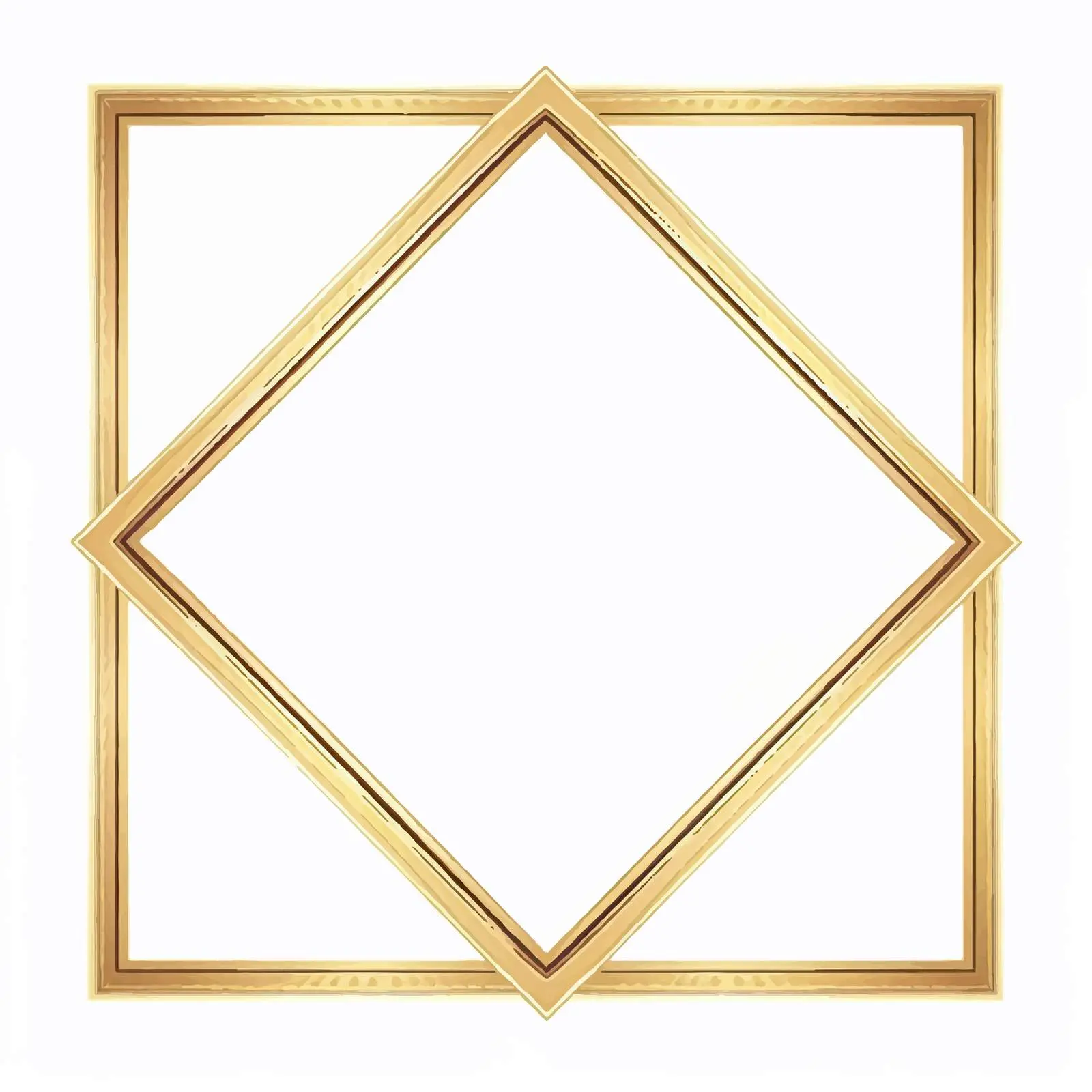 Elegant Rhombus Golden Frame Cartoon Vector Illustration — free download from Dotvec