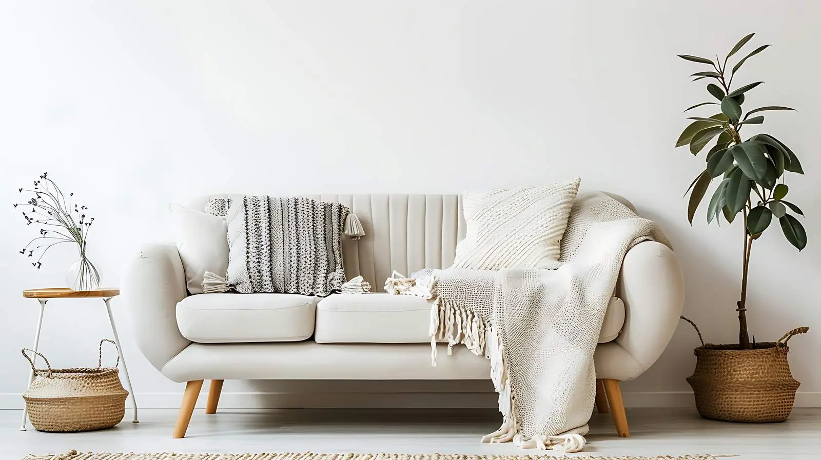 Elegant Scandinavian Hygge Living Room Interior — free download from Dotvec
