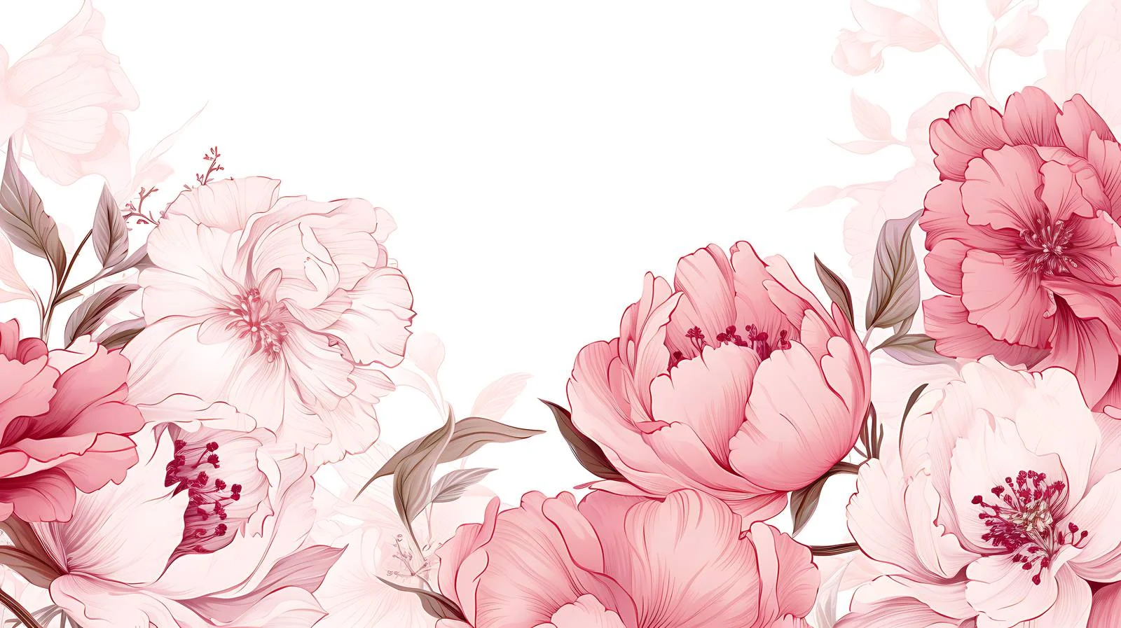 Exquisite Peony Adorned Floral Square Background — free download from Dotvec