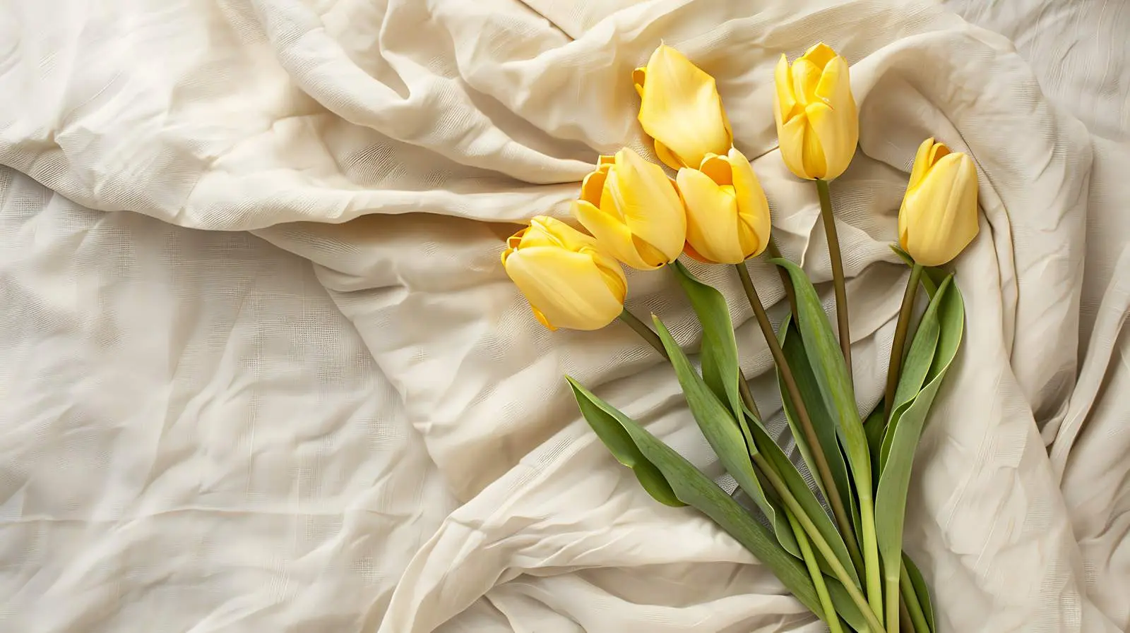 Elegant Yellow Tulip Bouquet on Beige Background — free download from Dotvec