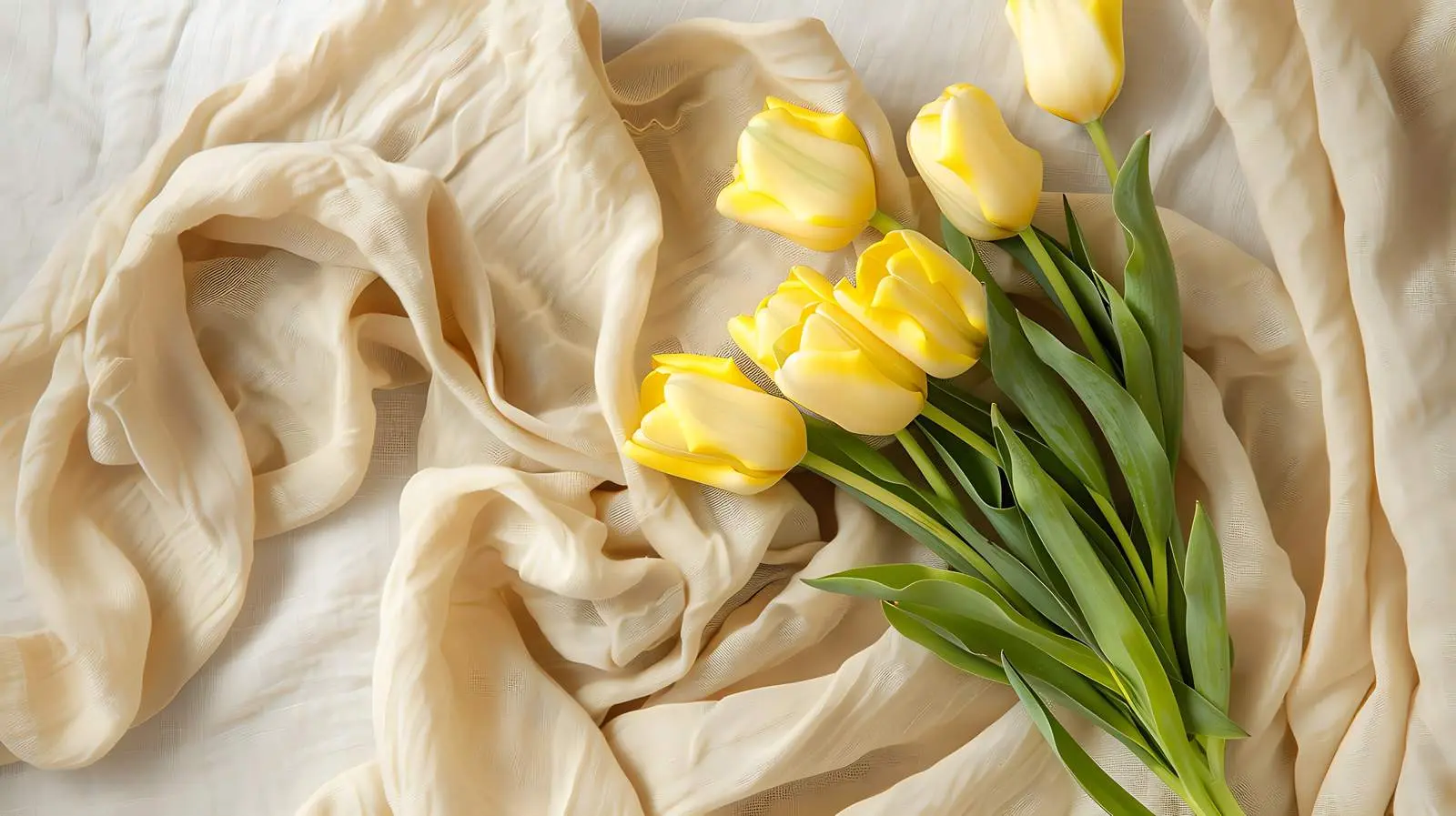 Elegant Yellow Tulip Bouquet on Beige Background — free download from Dotvec