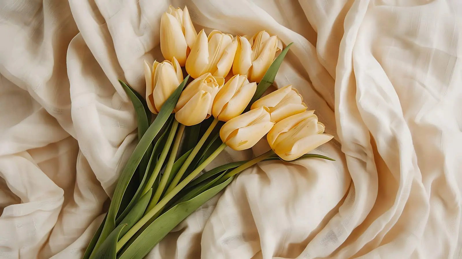 Elegant Yellow Tulip Bouquet on Neutral Background — free download from Dotvec