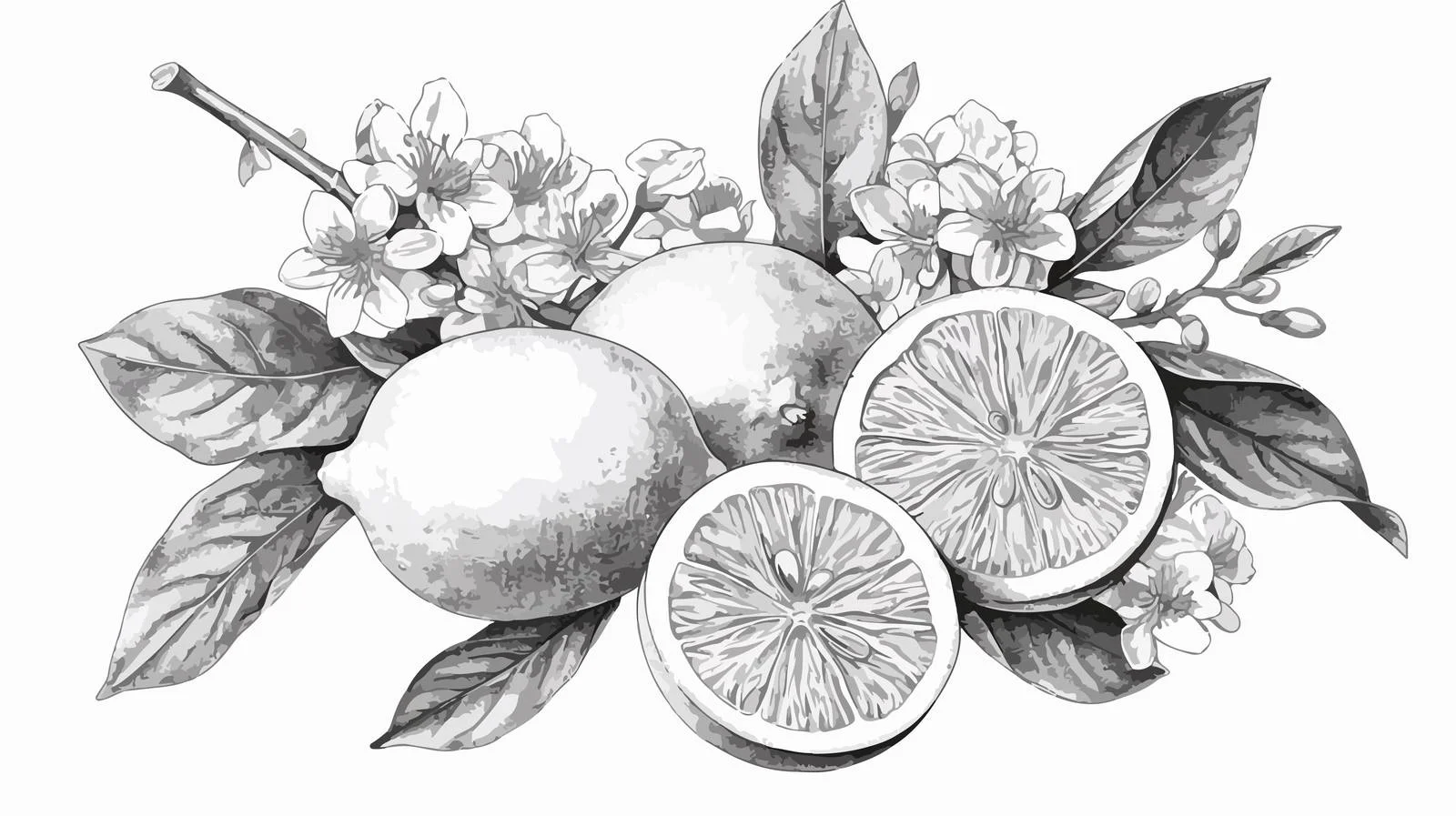 Refined Lemon Botanical Illustrations — free download from Dotvec