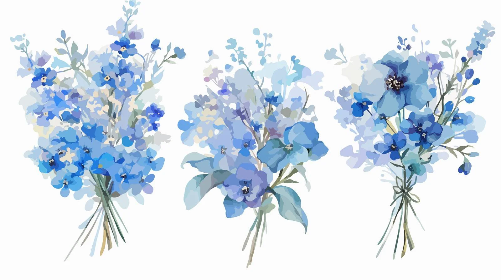 Exquisite Blue Wildflower Bouquets Arrangement — free download from Dotvec