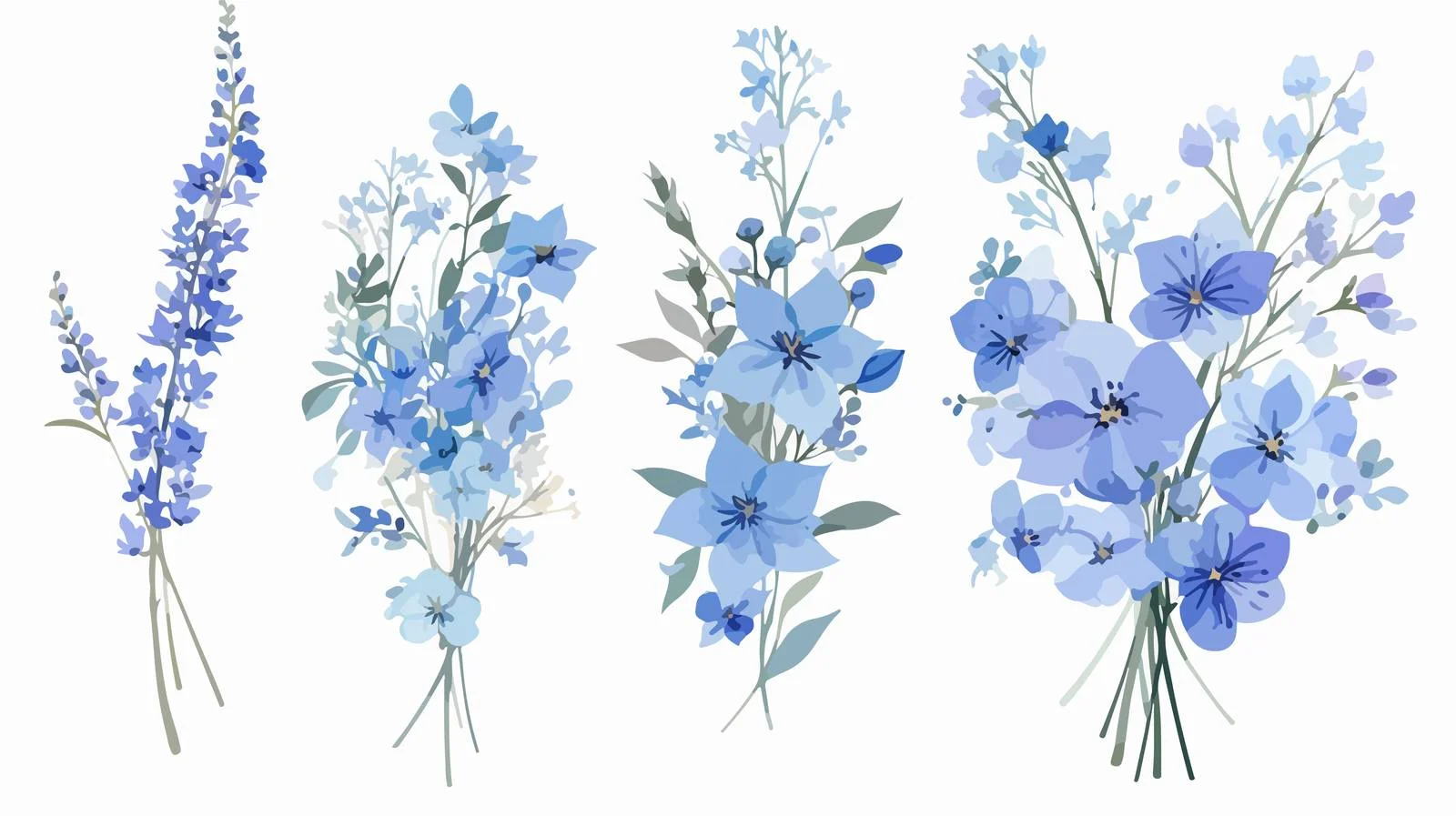 Exquisite Blue Wildflower Bouquets Showcase Elegance — free download from Dotvec