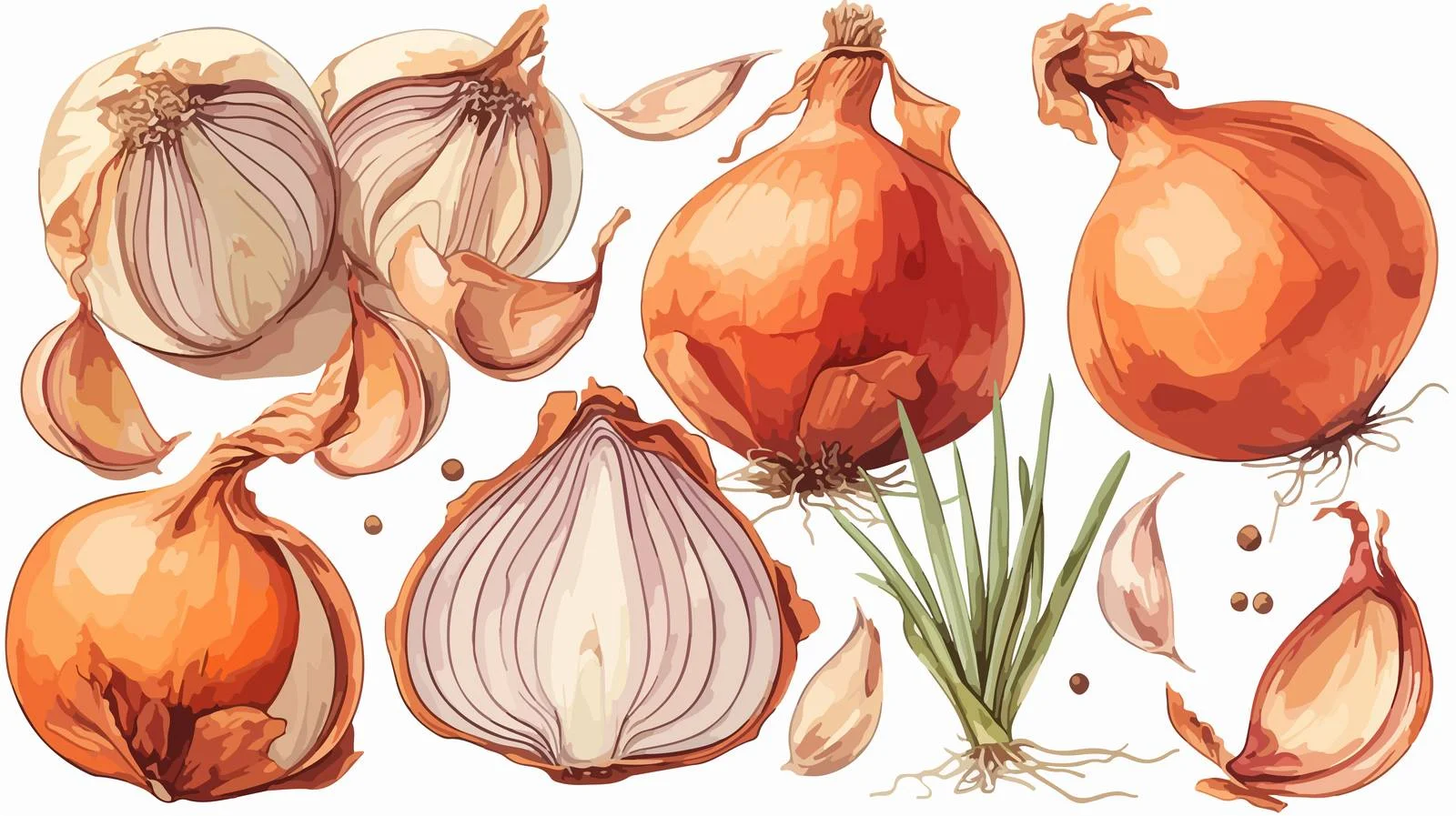 Exquisite Onion Bulb Sketches — free download from Dotvec