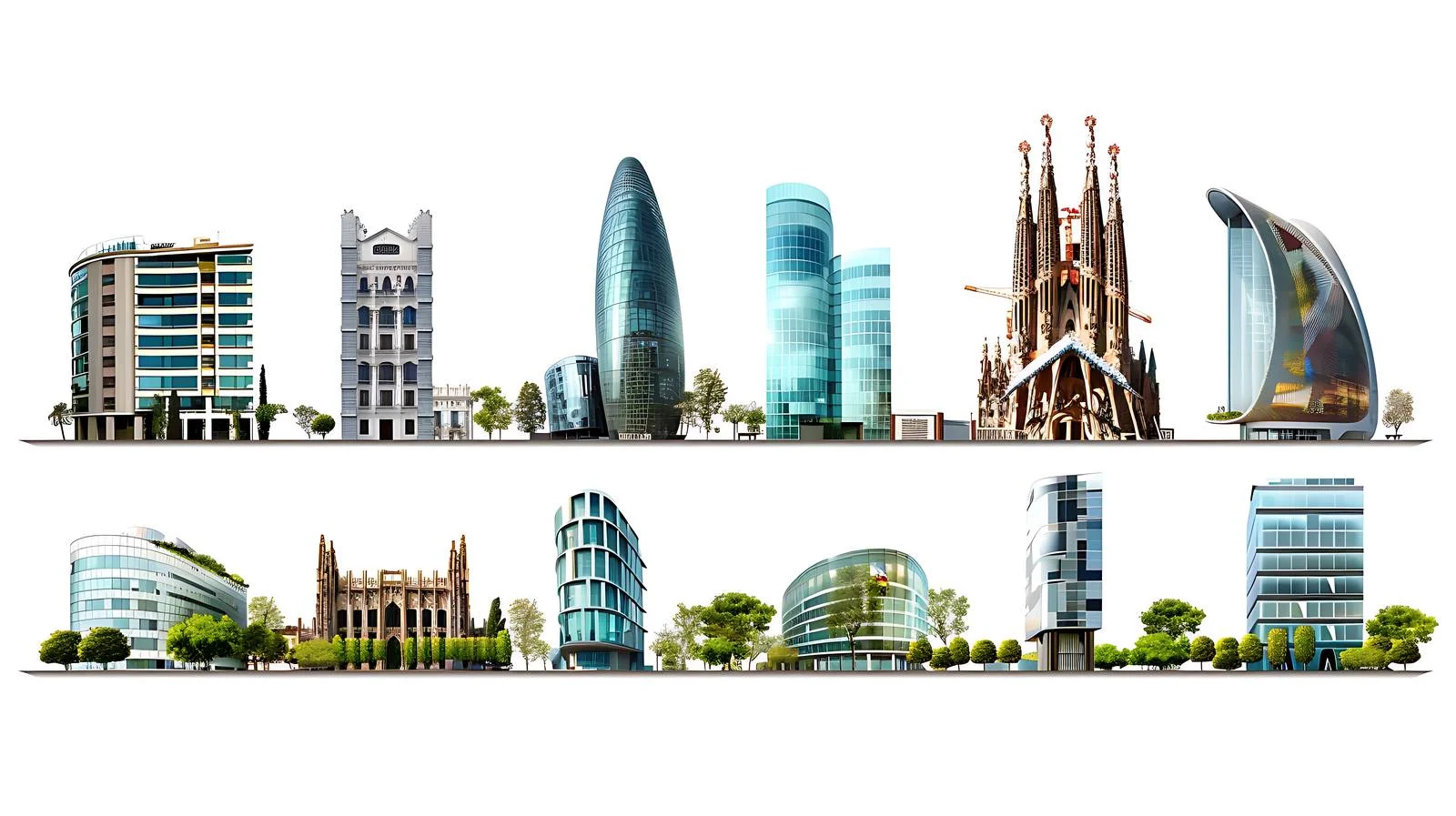 Modern Barcelona City Architecture — free download from Dotvec