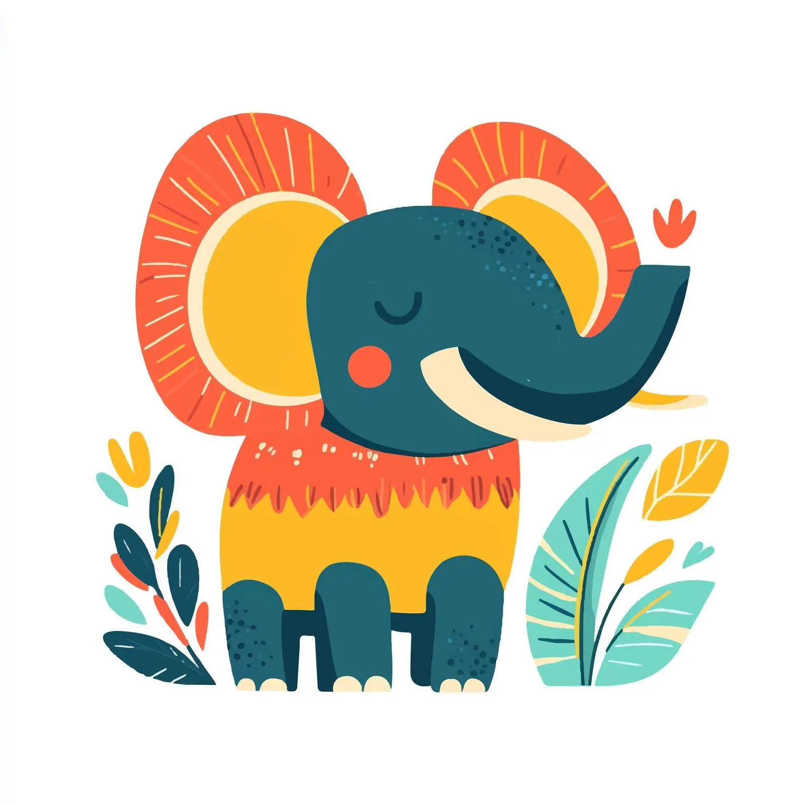 Hand-Drawn Cartoon Elephant Vector Illustration — free download from Dotvec