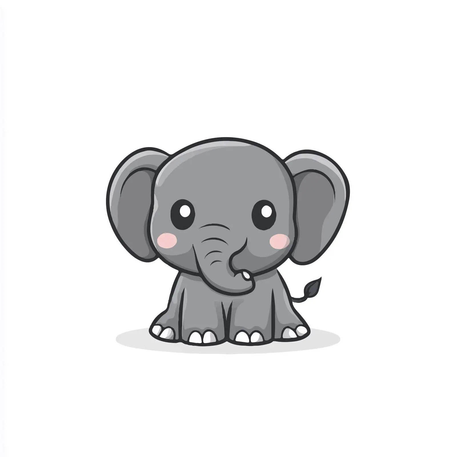 Hand-Drawn Cartoon Elephant Vector Illustration — free download from Dotvec