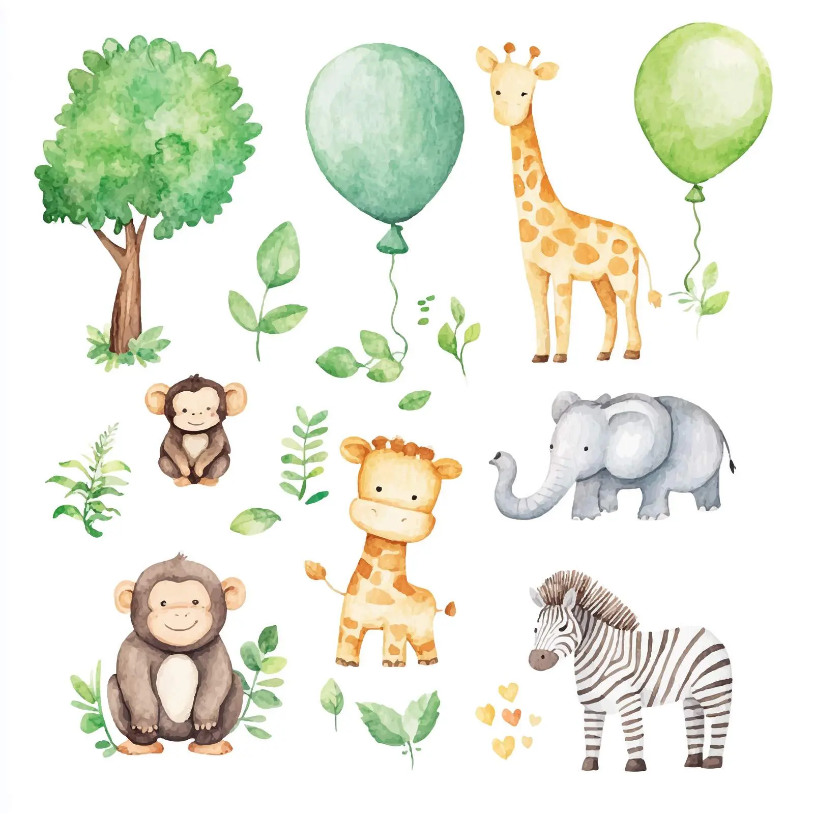 Colorful Animal Vector Set Featuring Diverse Species – free zebra image from Dotvec