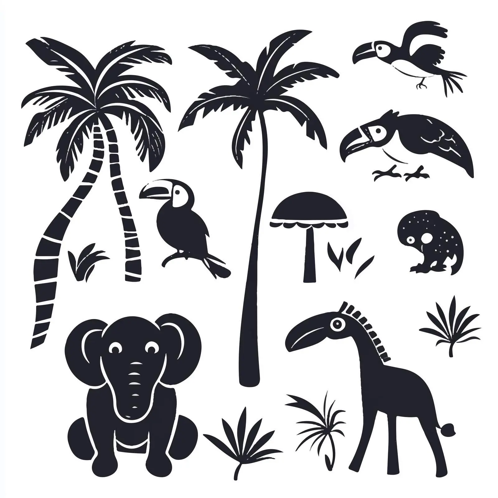 Cute Tropical Animals Vector Collection – free tropical design image from Dotvec