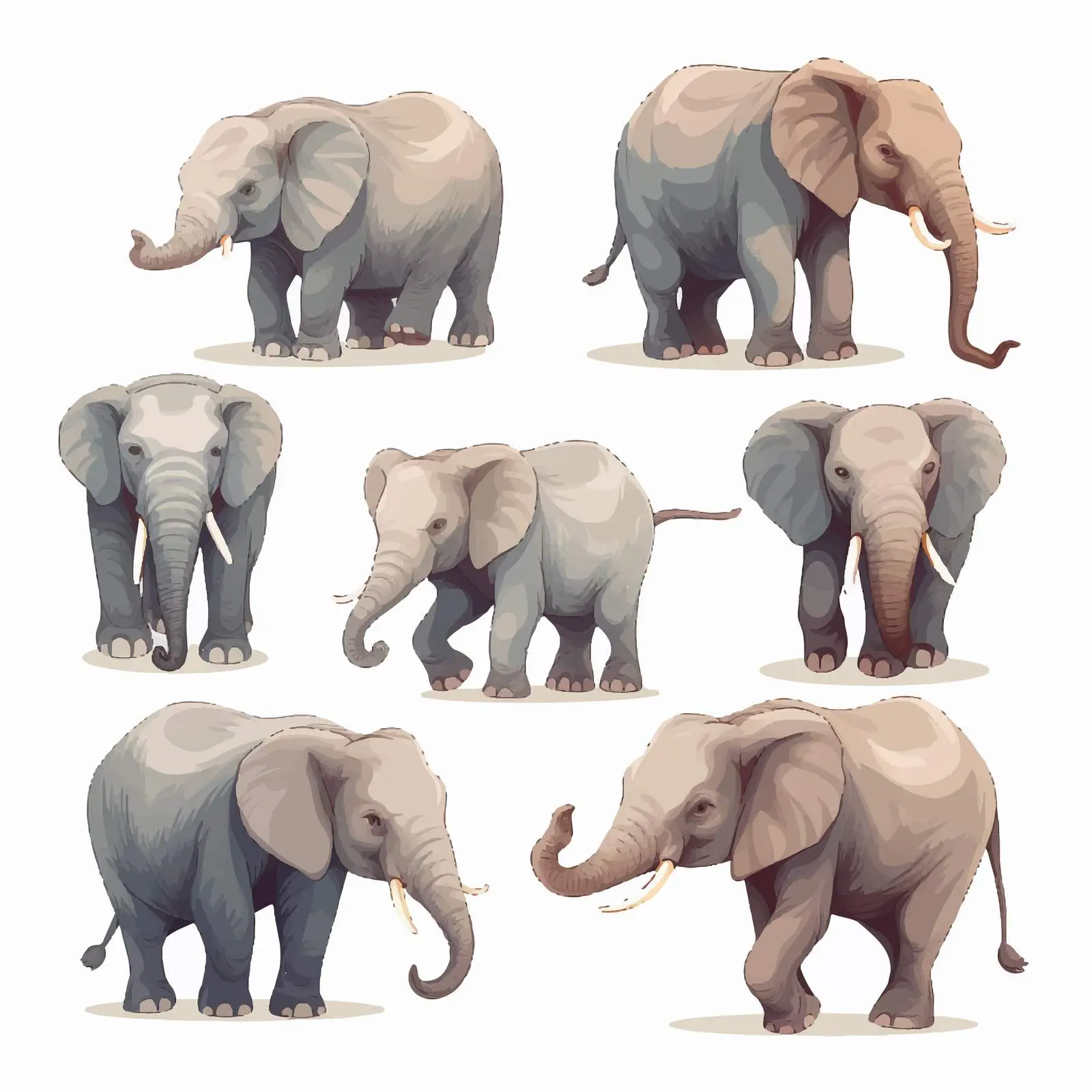 Elephant Line Vector Illustration on White Background — free download from Dotvec