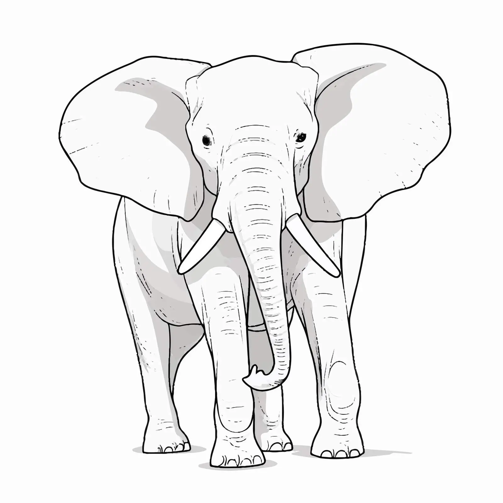 Elegant Elephant Outline Vector Illustration — free download from Dotvec