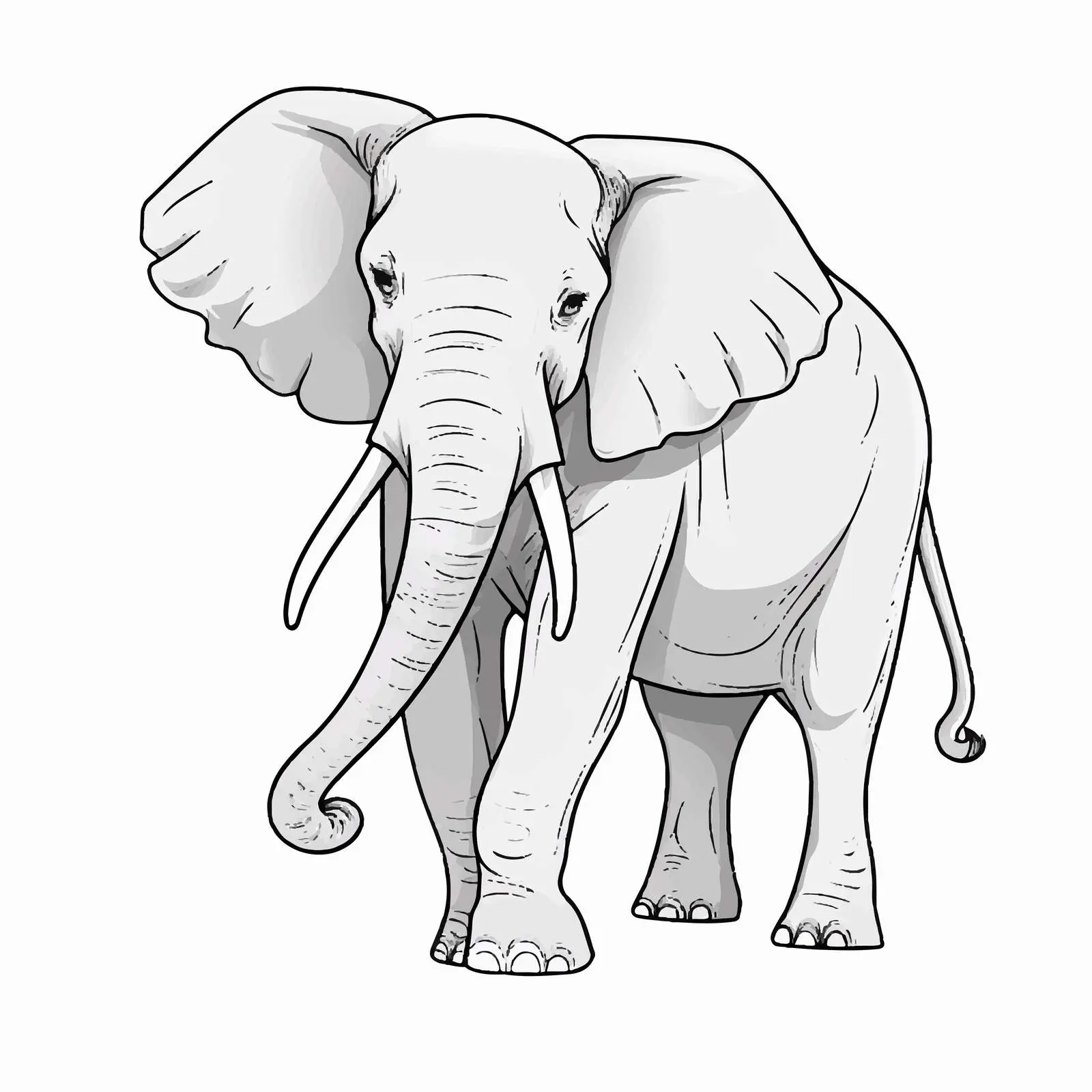 Outline Vector Illustration of an Elephant — free download from Dotvec
