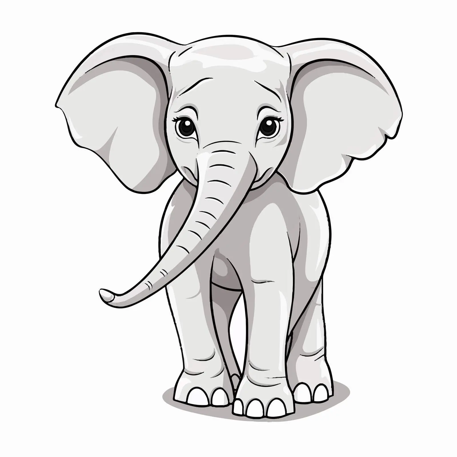 Elephant Outline Vector Illustration on White Background — free download from Dotvec