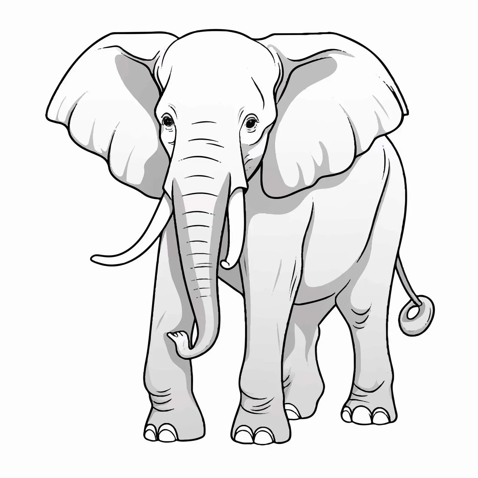 Elegant Elephant Outline Vector Illustration — free download from Dotvec