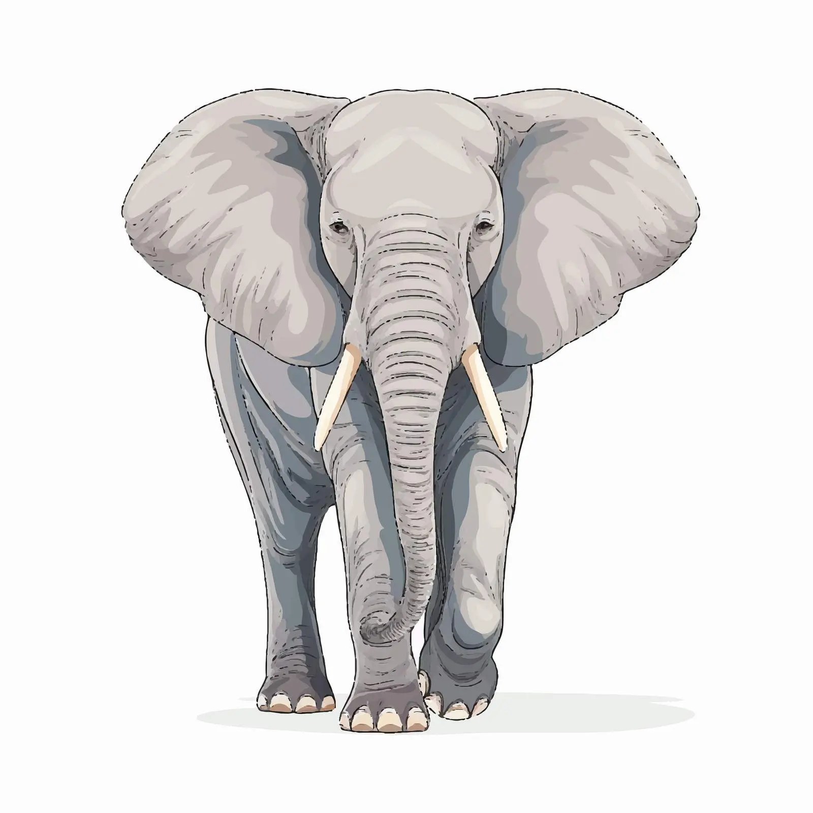 Cartoon Elephant Vector Illustration — free download from Dotvec