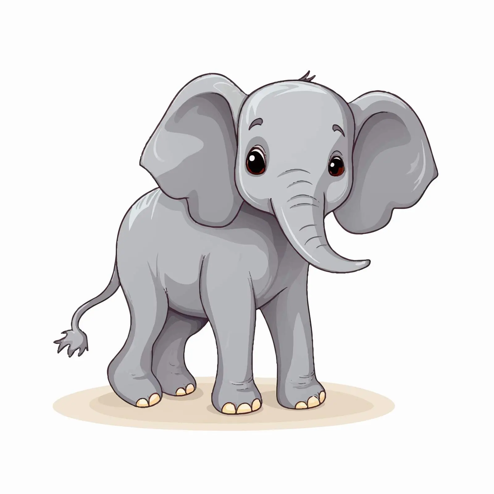Cartoon Elephant Vector Illustration — free download from Dotvec