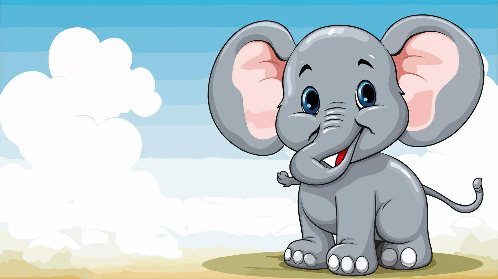 Elephant Cartoon Speech Bubble Vector Illustration — free download from Dotvec