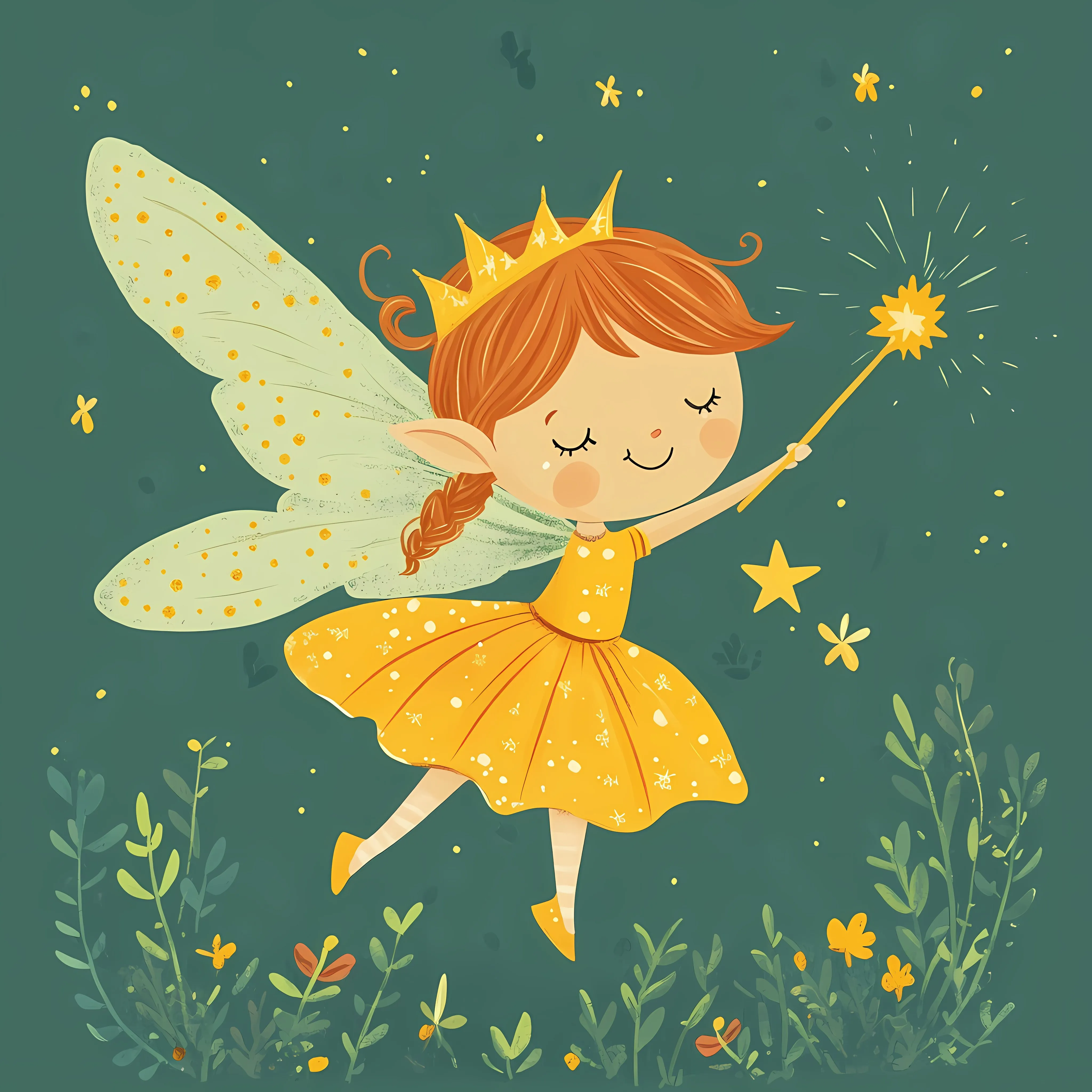 Elfi the Little Fairy Flying Like a Bug – free fairyland image from Dotvec