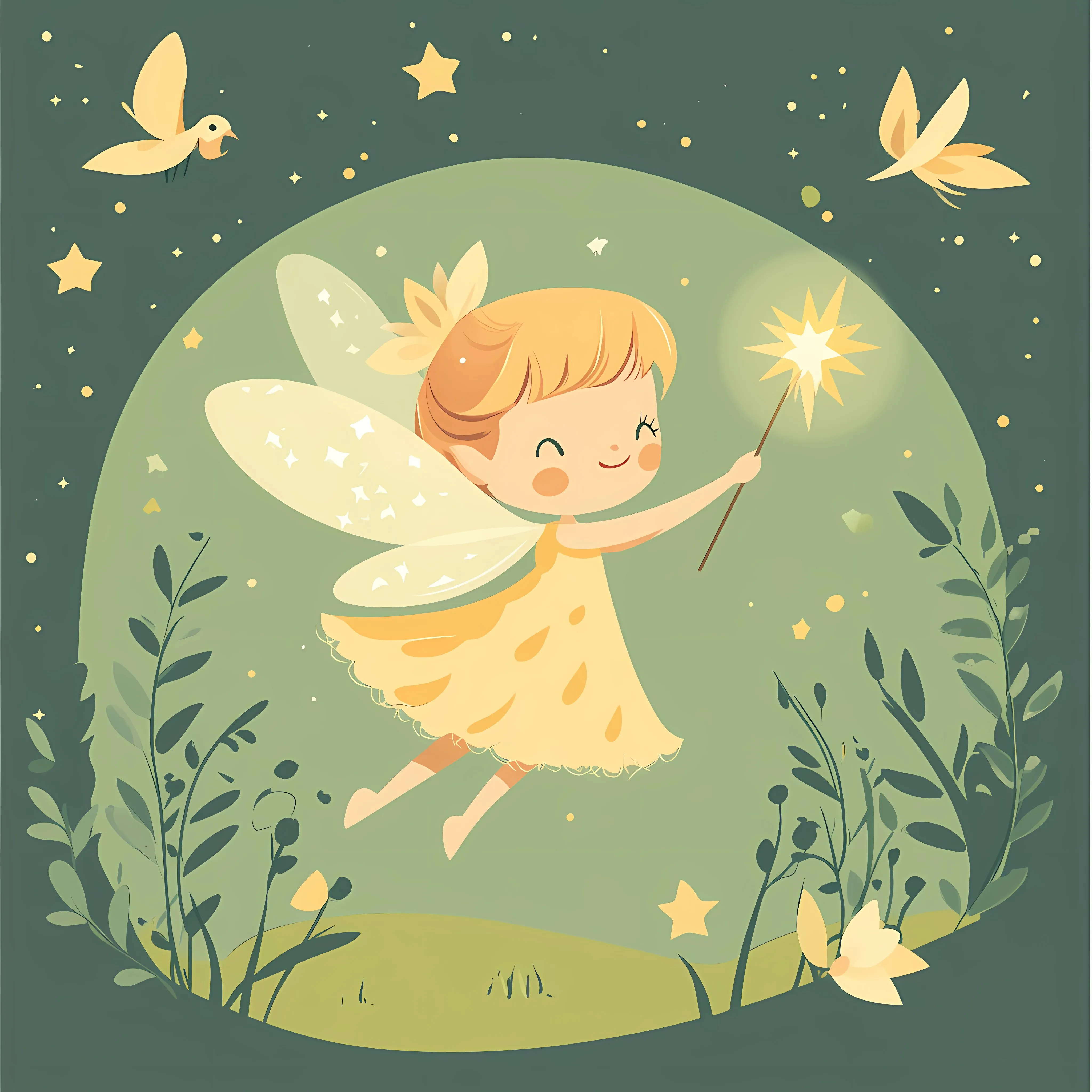 Elfi the Little Fairy Flying Like an Insect — free download from Dotvec