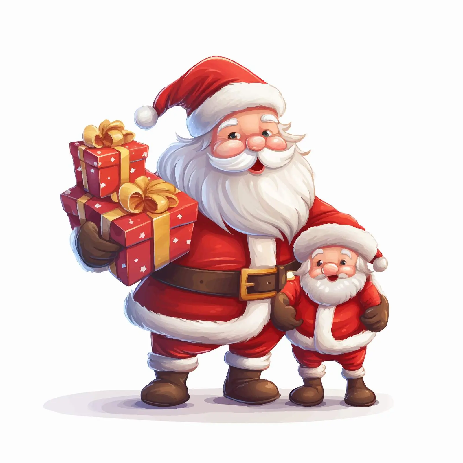Christmas Gift Delivery by Elves Illustration — free download from Dotvec
