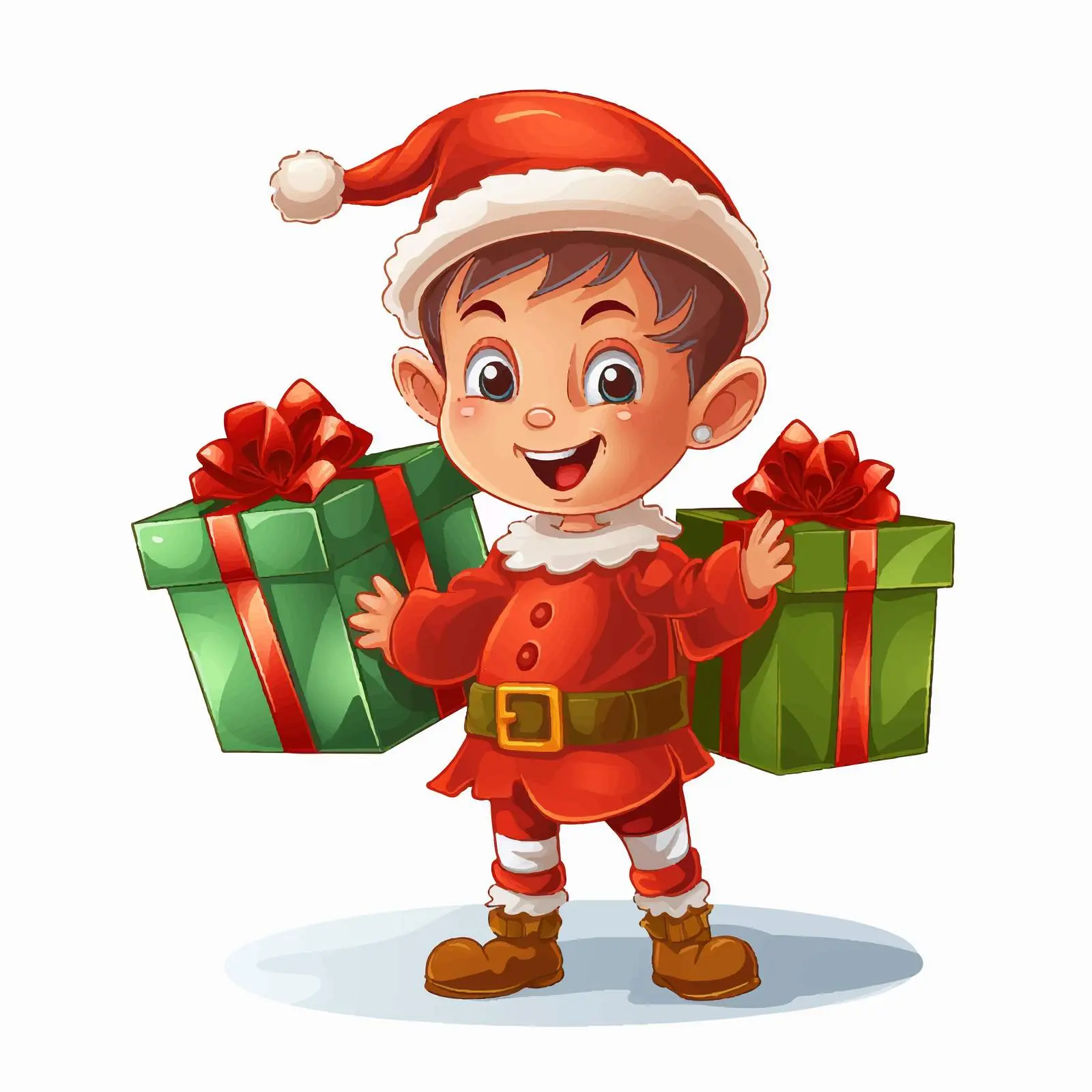 Christmas Elf Delivery Gift Illustration Vector — free download from Dotvec