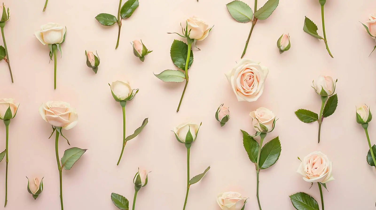 Beige Rose Flower Buds Embroidery Frame – free studio image from Dotvec