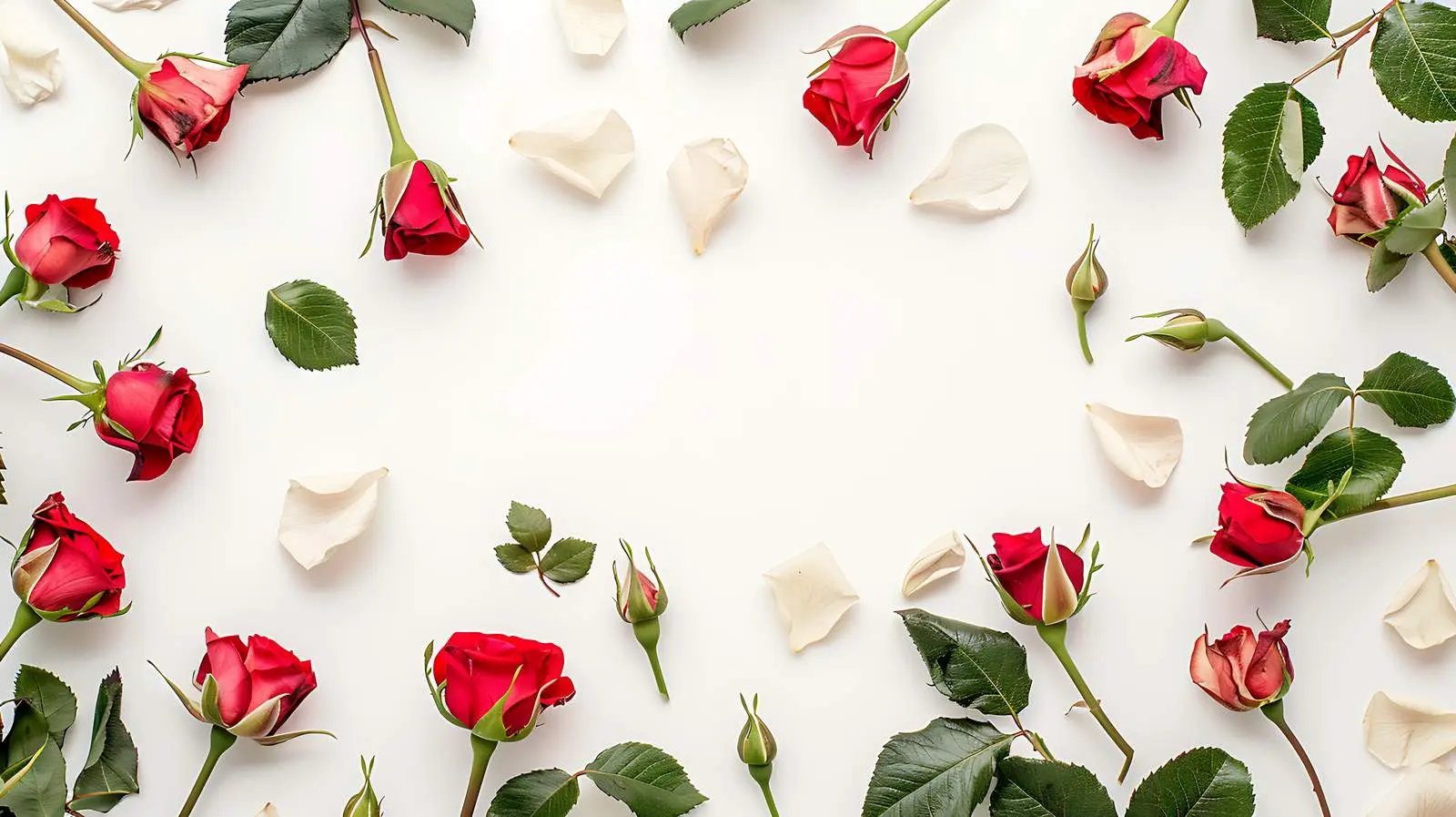 Elegant Embroidery Frame with Rose Flower Buds — free download from Dotvec