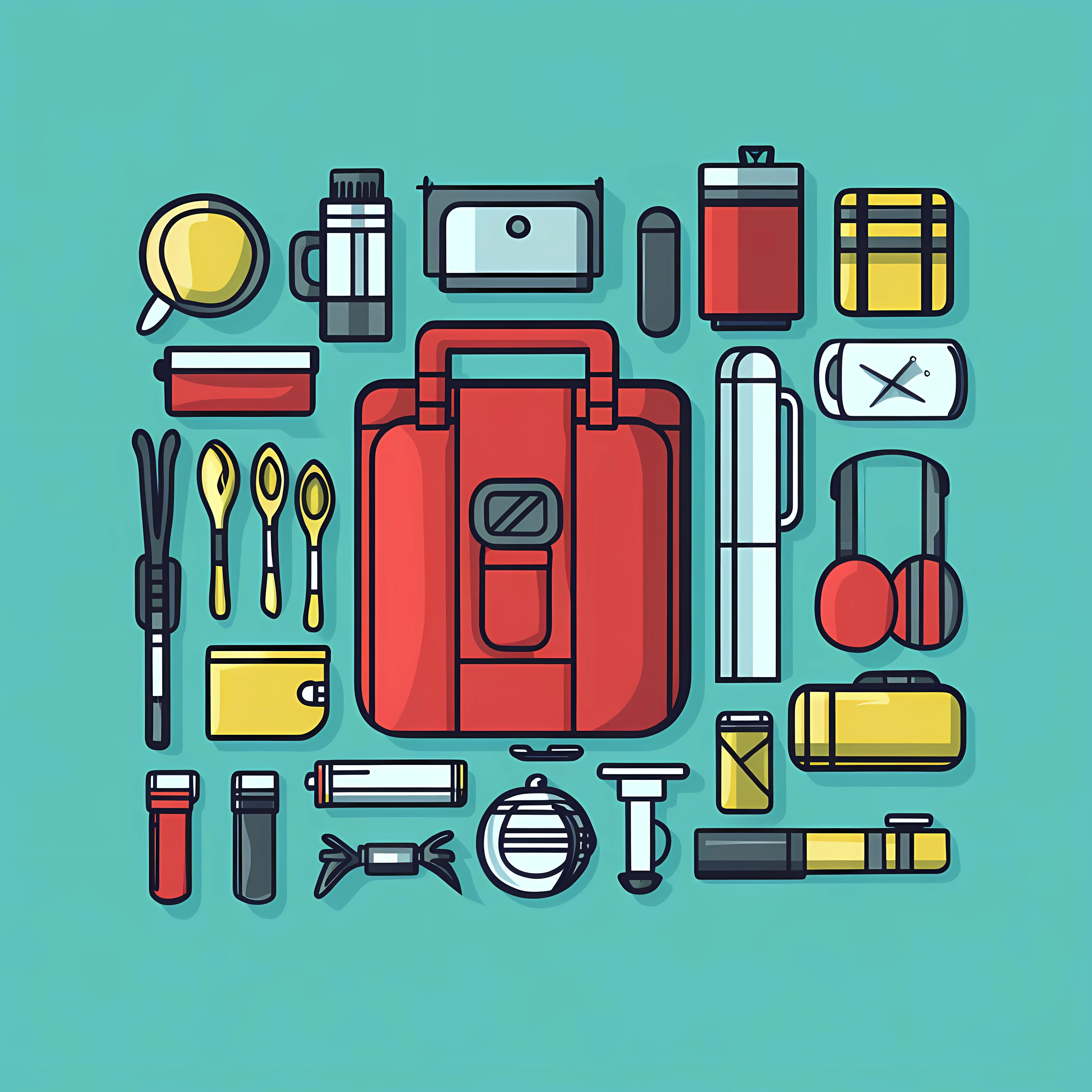 Emergency Disaster Kit Flat Vector Illustration — free download from Dotvec