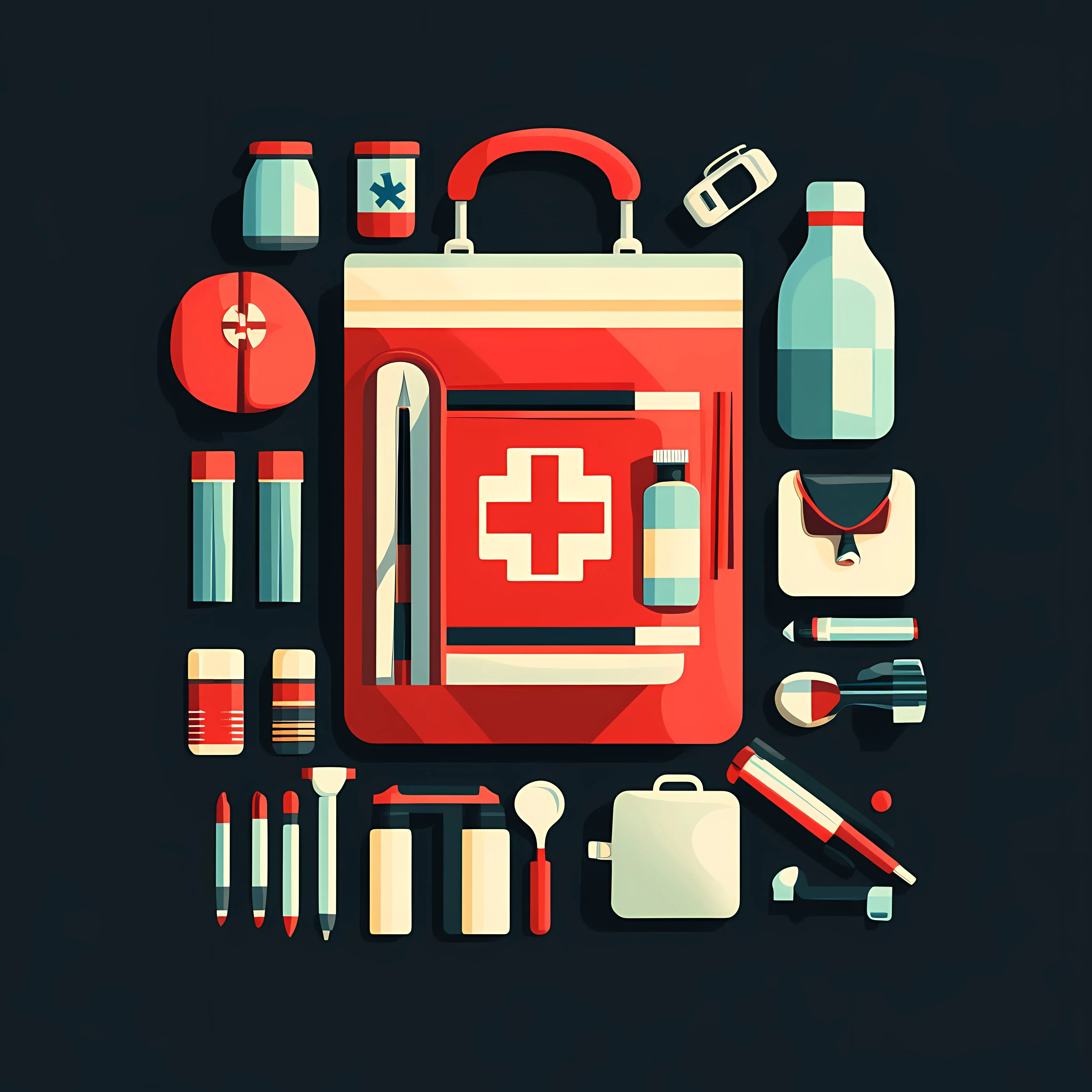 Emergency Disaster Kit Flat Vector Illustration — free download from Dotvec