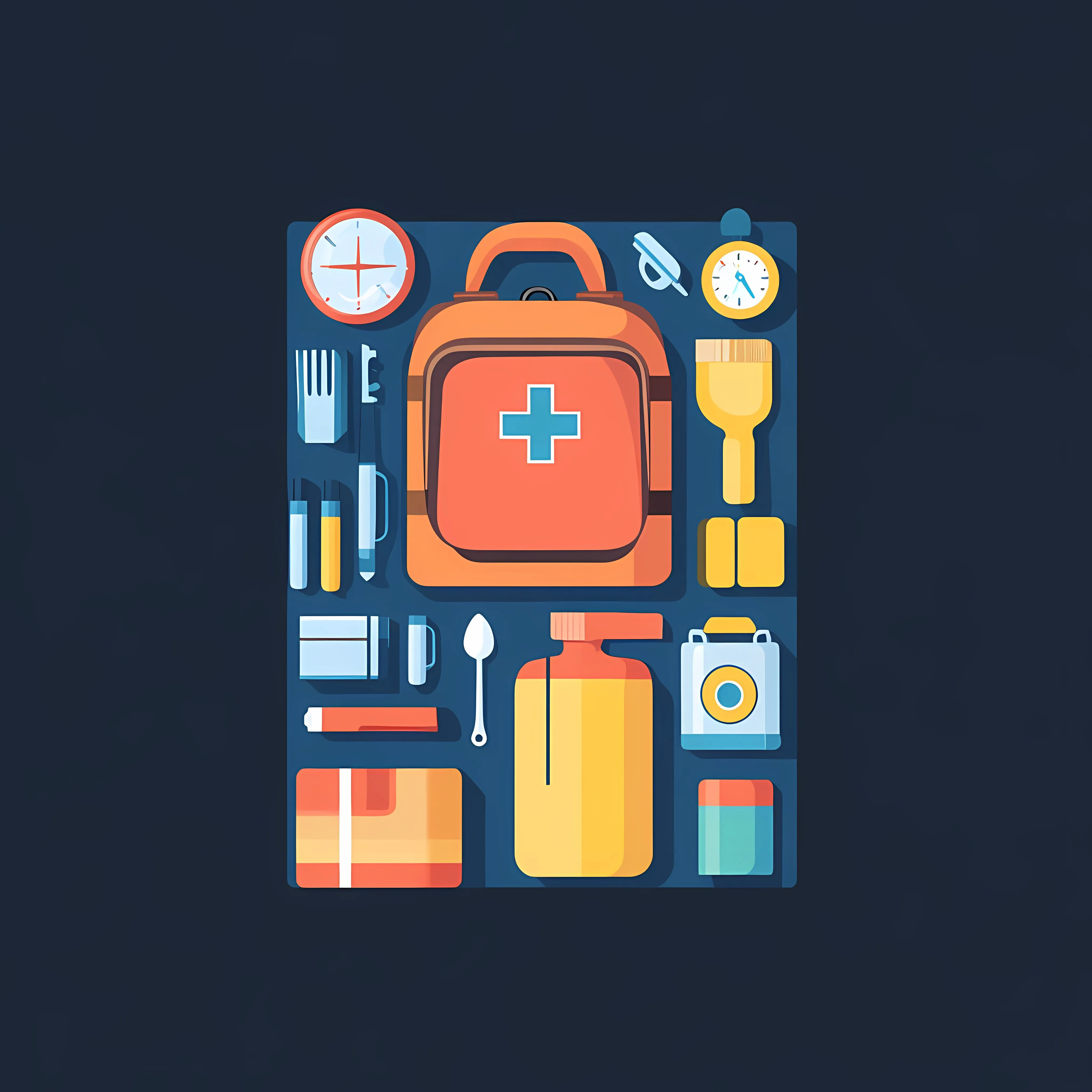 Emergency Disaster Kit Vector Illustration – free natural disasters image from Dotvec