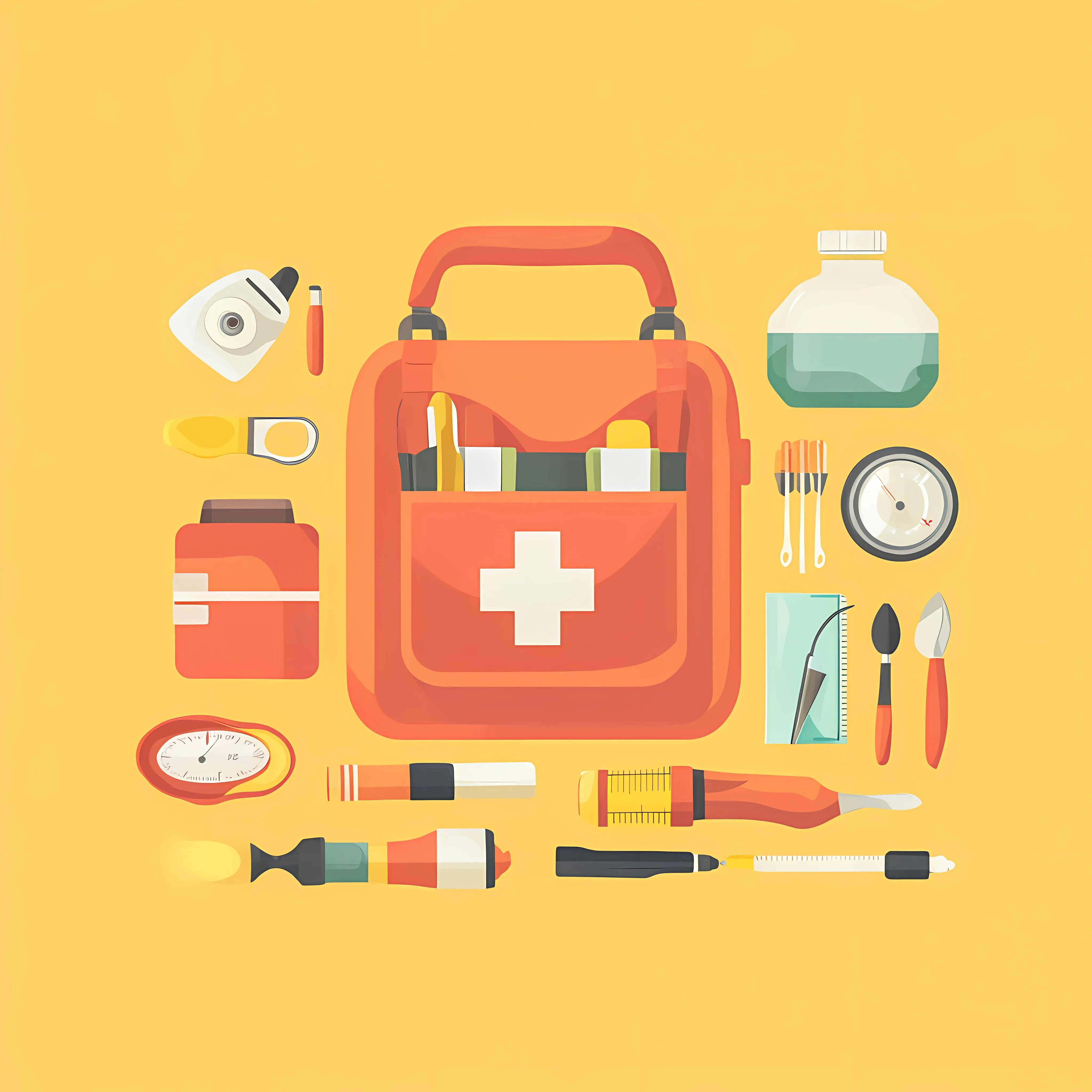 Emergency Kit for Disaster Preparedness Illustration — free download from Dotvec