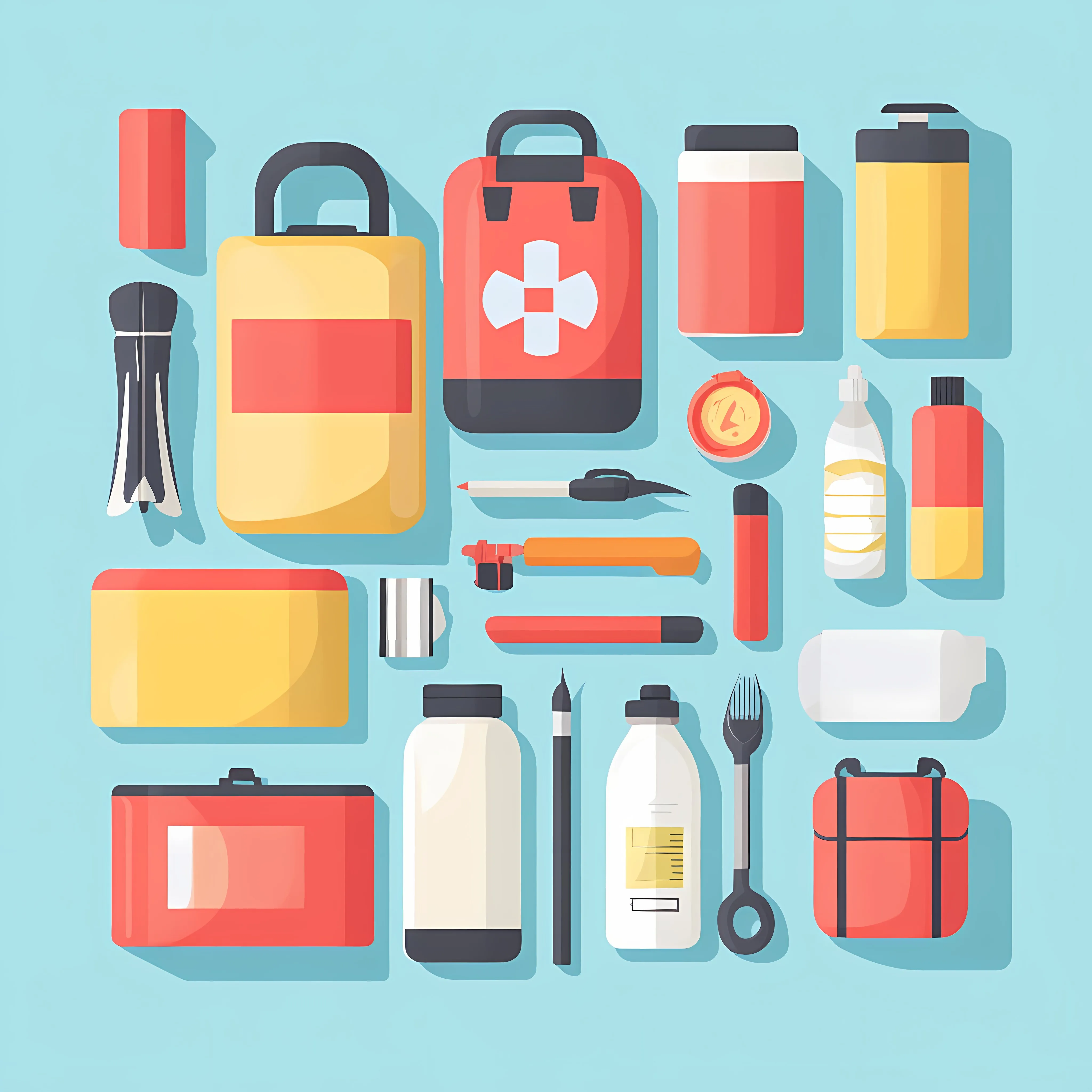 Emergency Kit Flat Vector Illustration — free download from Dotvec