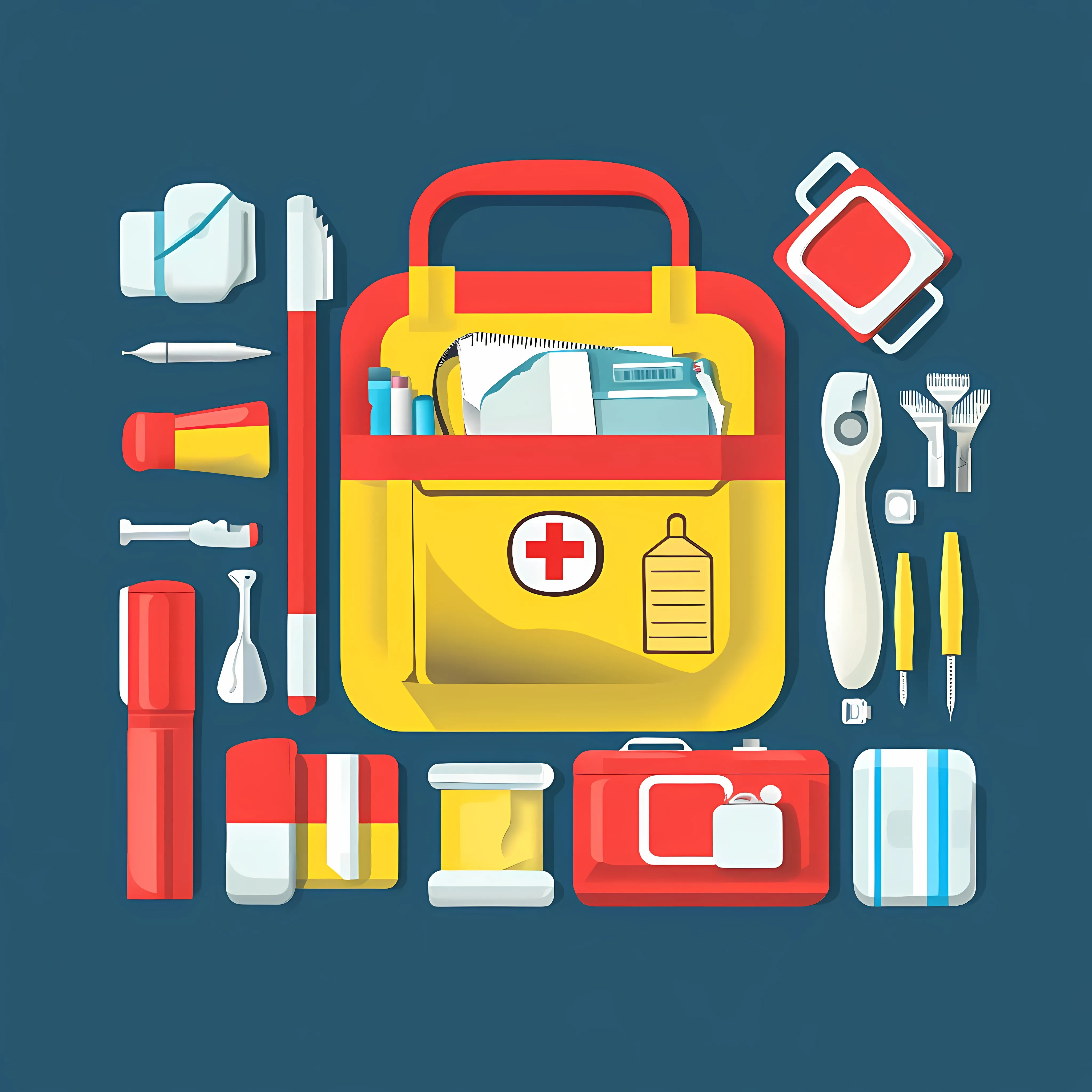 Emergency Kit for Disaster Preparedness Illustration – free natural disasters image from Dotvec