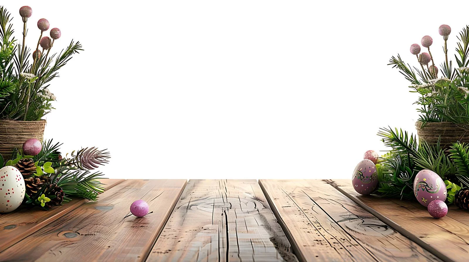 Easter Spring Theme Wooden Table Background — free download from Dotvec