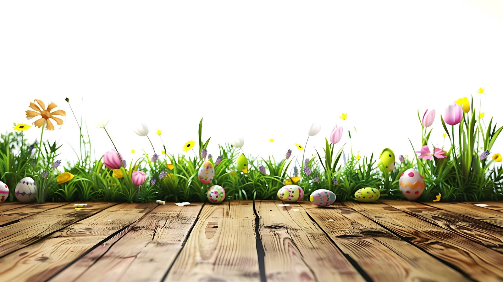 Easter Spring Theme Wooden Table Background — free download from Dotvec