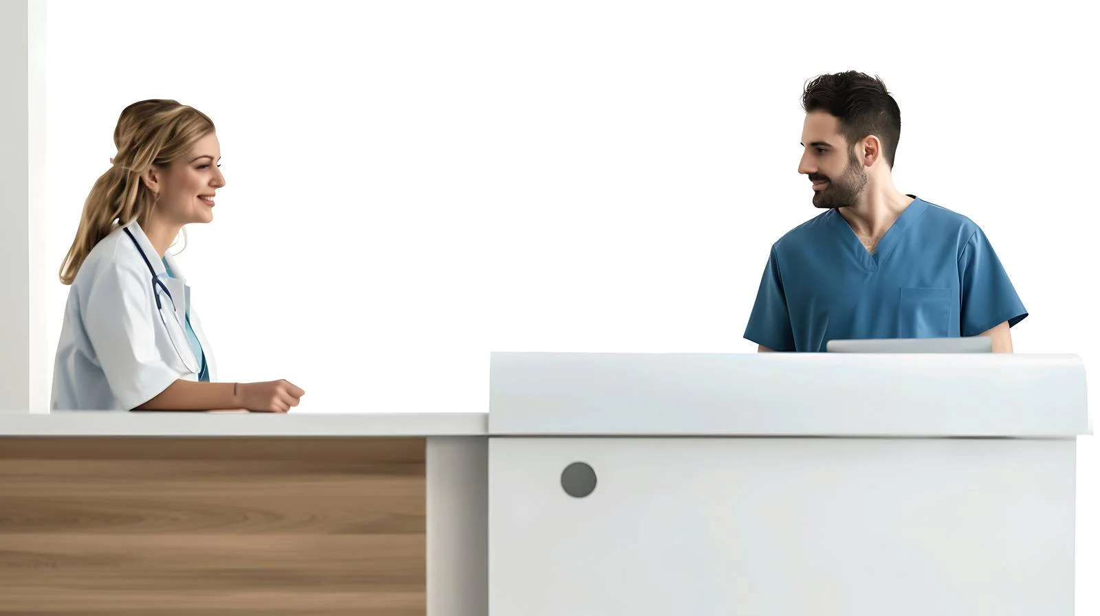 Hospital Reception Desk Employee and Visitor — free download from Dotvec