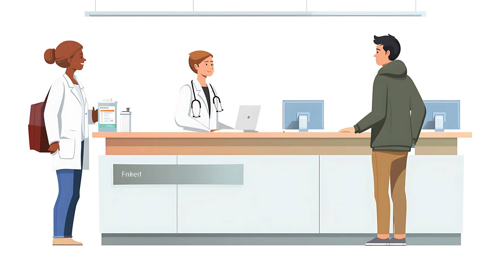 Hospital Receptionist Welcoming Visitors — free download from Dotvec