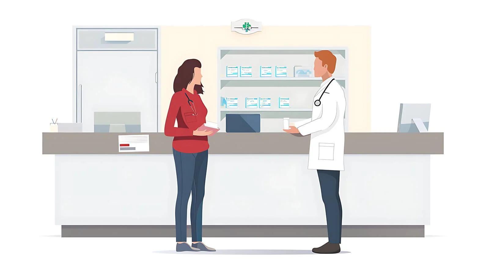 Hospital Receptionist and Visiting Area — free download from Dotvec