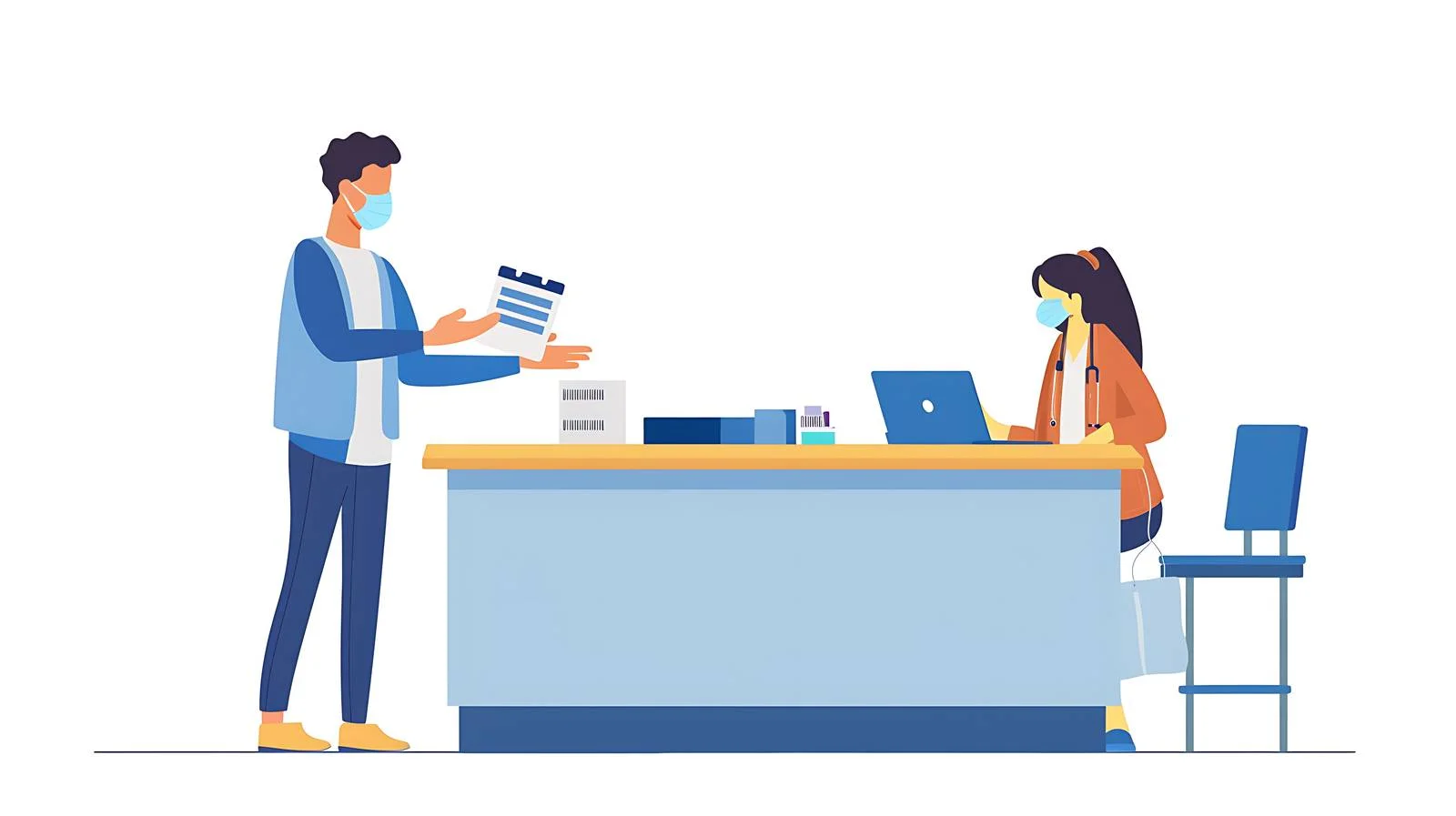 Hospital Receptionist Assisting at Desk — free download from Dotvec