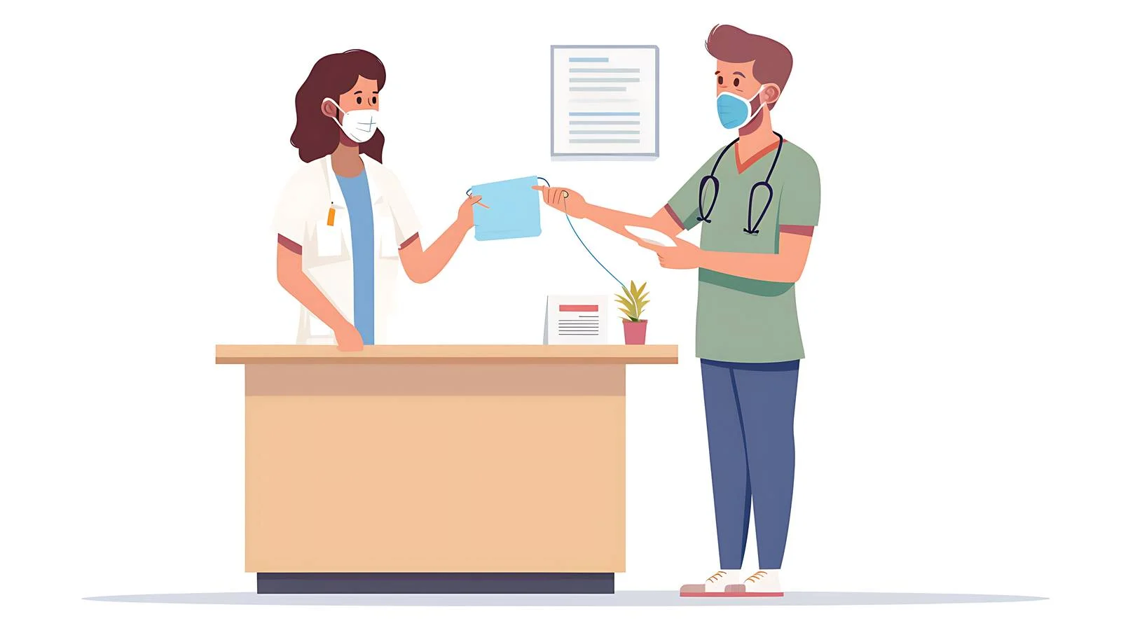 Hospital Ward Reception Desk Employee — free download from Dotvec