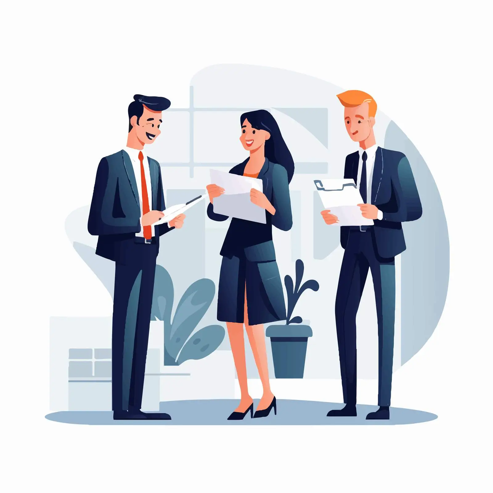 Office Workers Communicating During Work Hours — free download from Dotvec