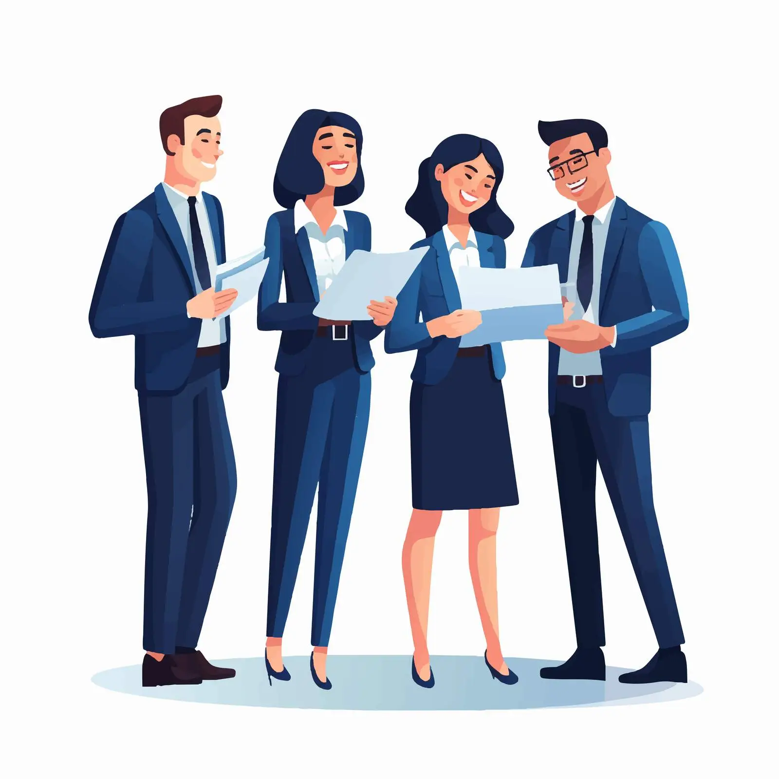 Office Workers Collaborating in Communication — free download from Dotvec