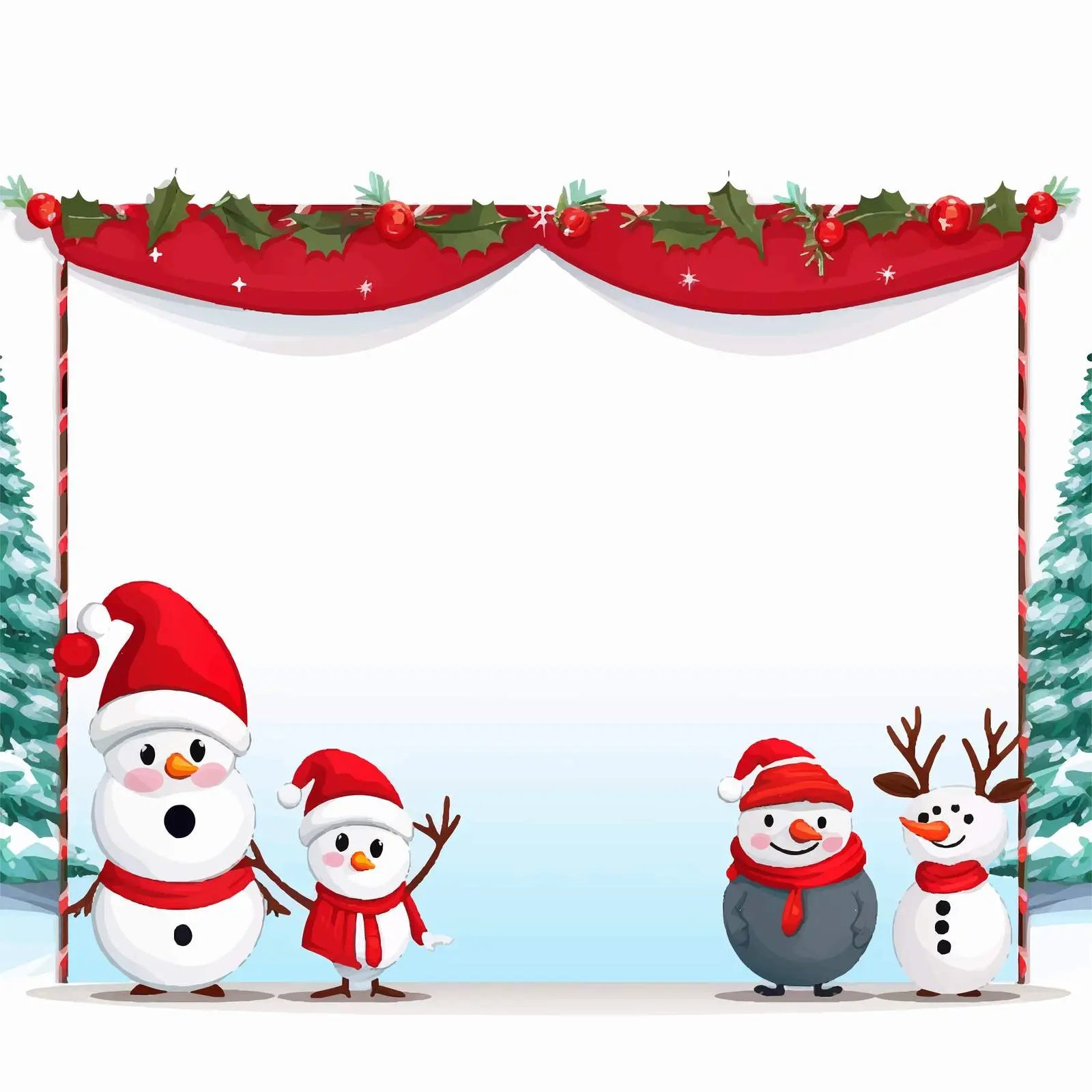 Christmas Theme Banner with Snowman and Reindeer — free download from Dotvec