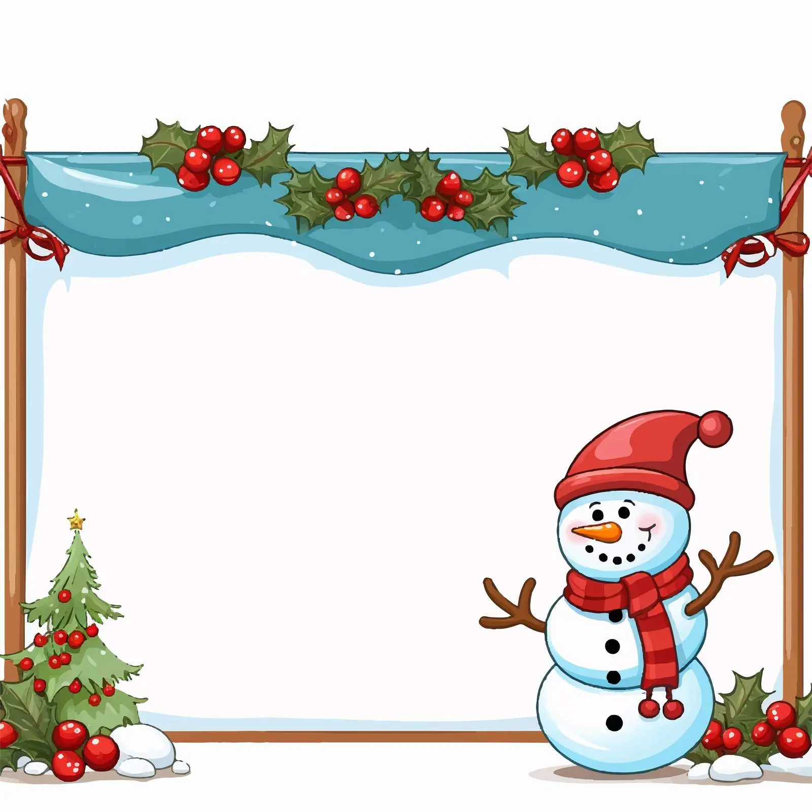 Christmas Themed Banner with Snowman and Reindeer — free download from Dotvec
