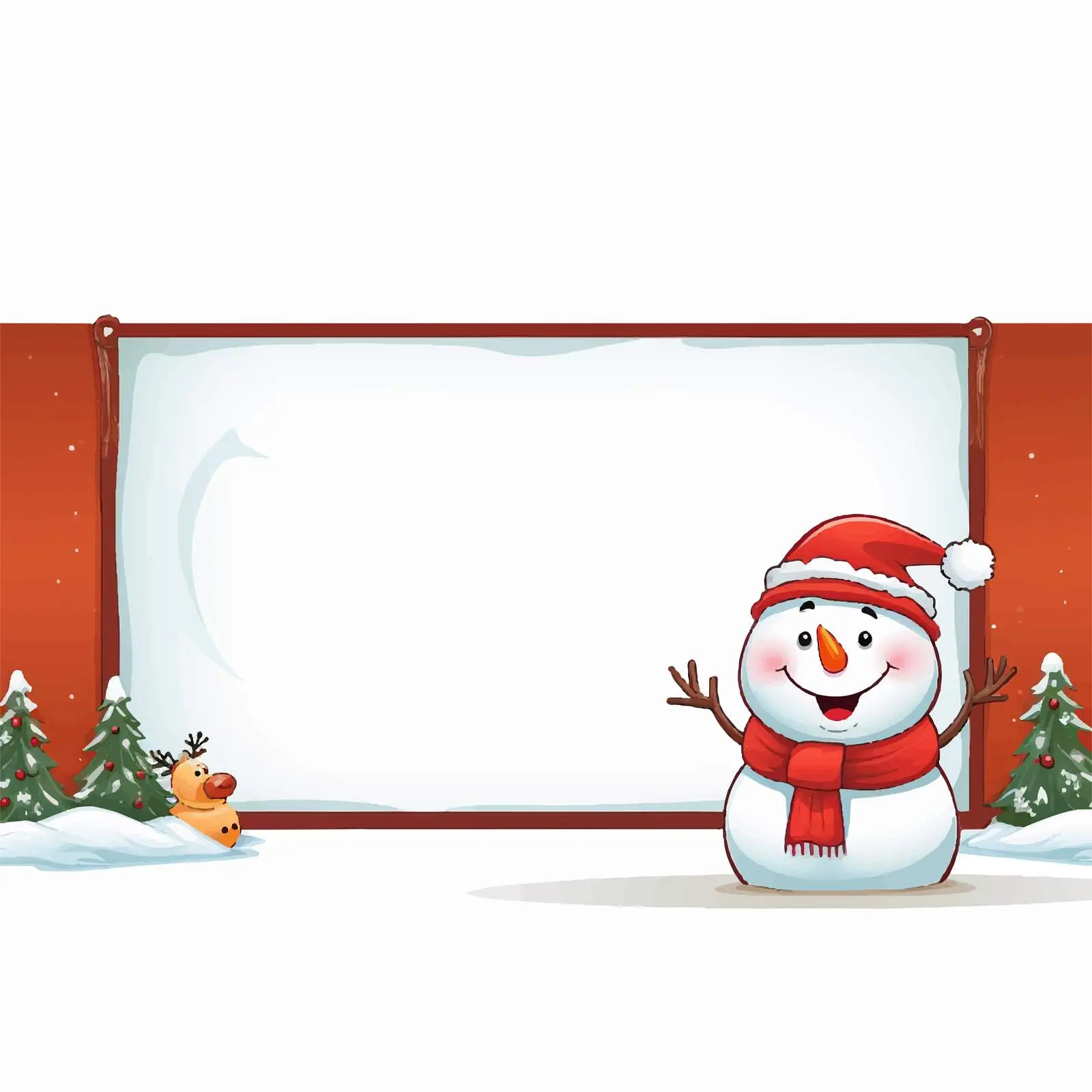 Christmas Theme Banner with Snowman and Reindeer — free download from Dotvec