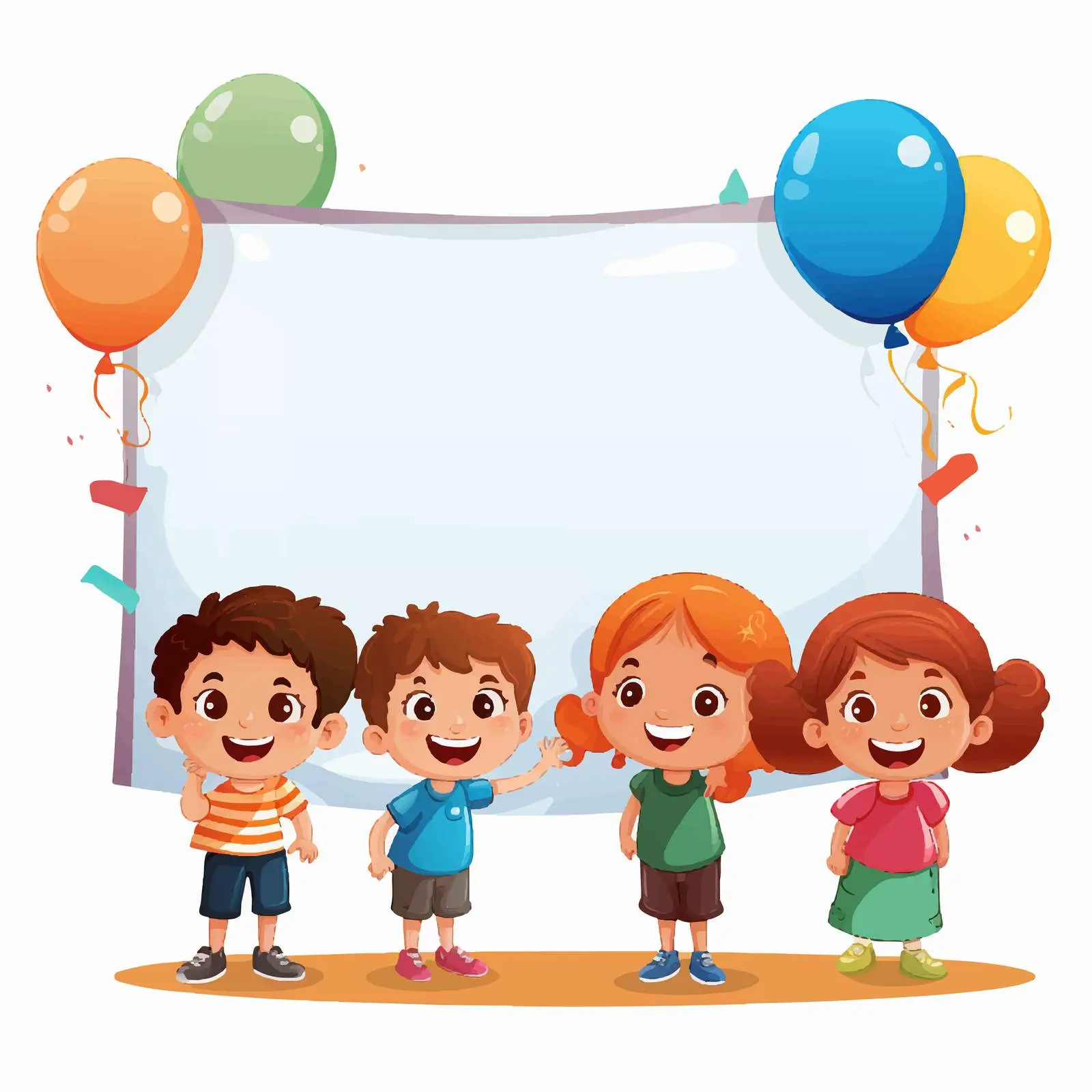 Kids Cartoon Character Empty Banner Vector — free download from Dotvec