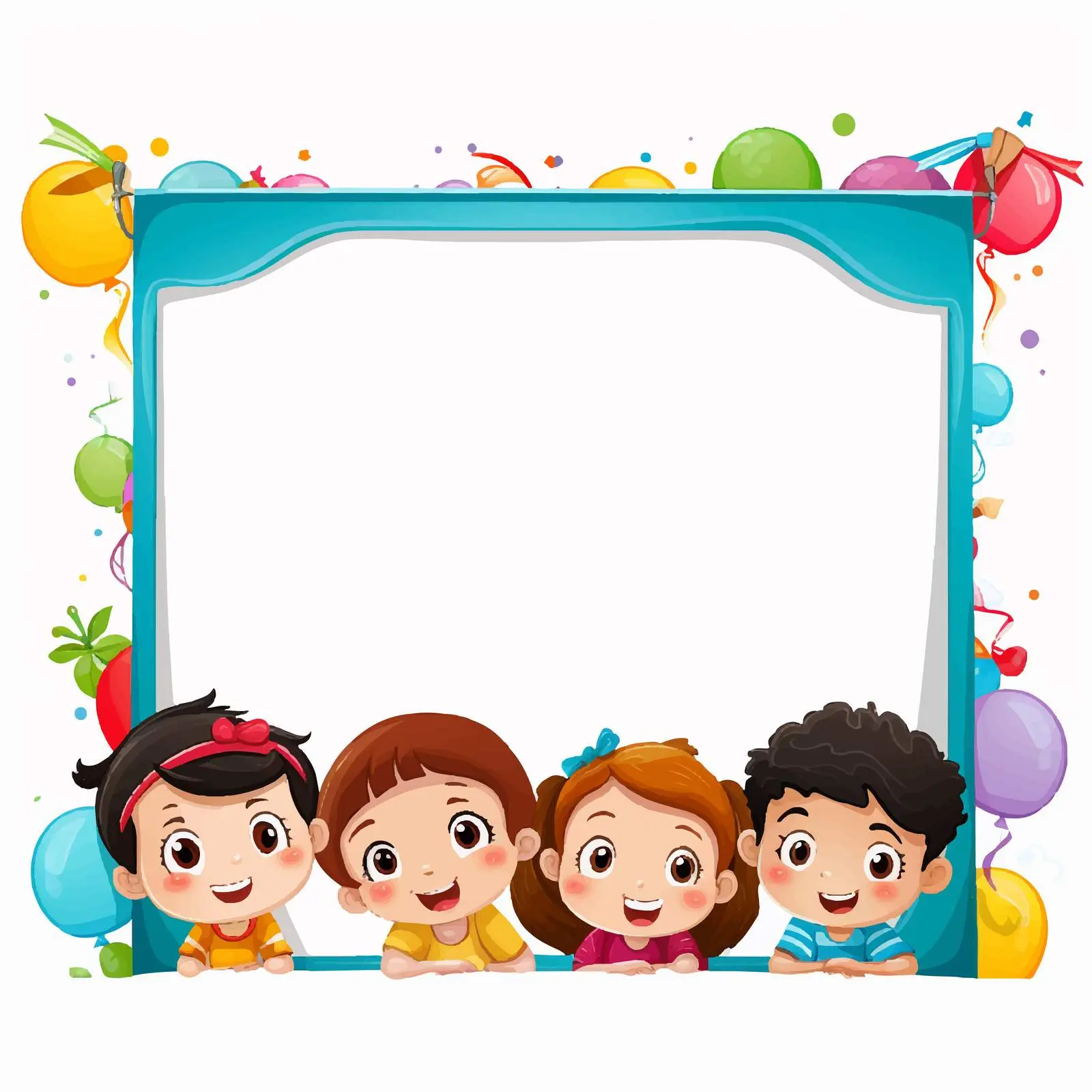 Kids Cartoon Character Empty Banner Design — free download from Dotvec