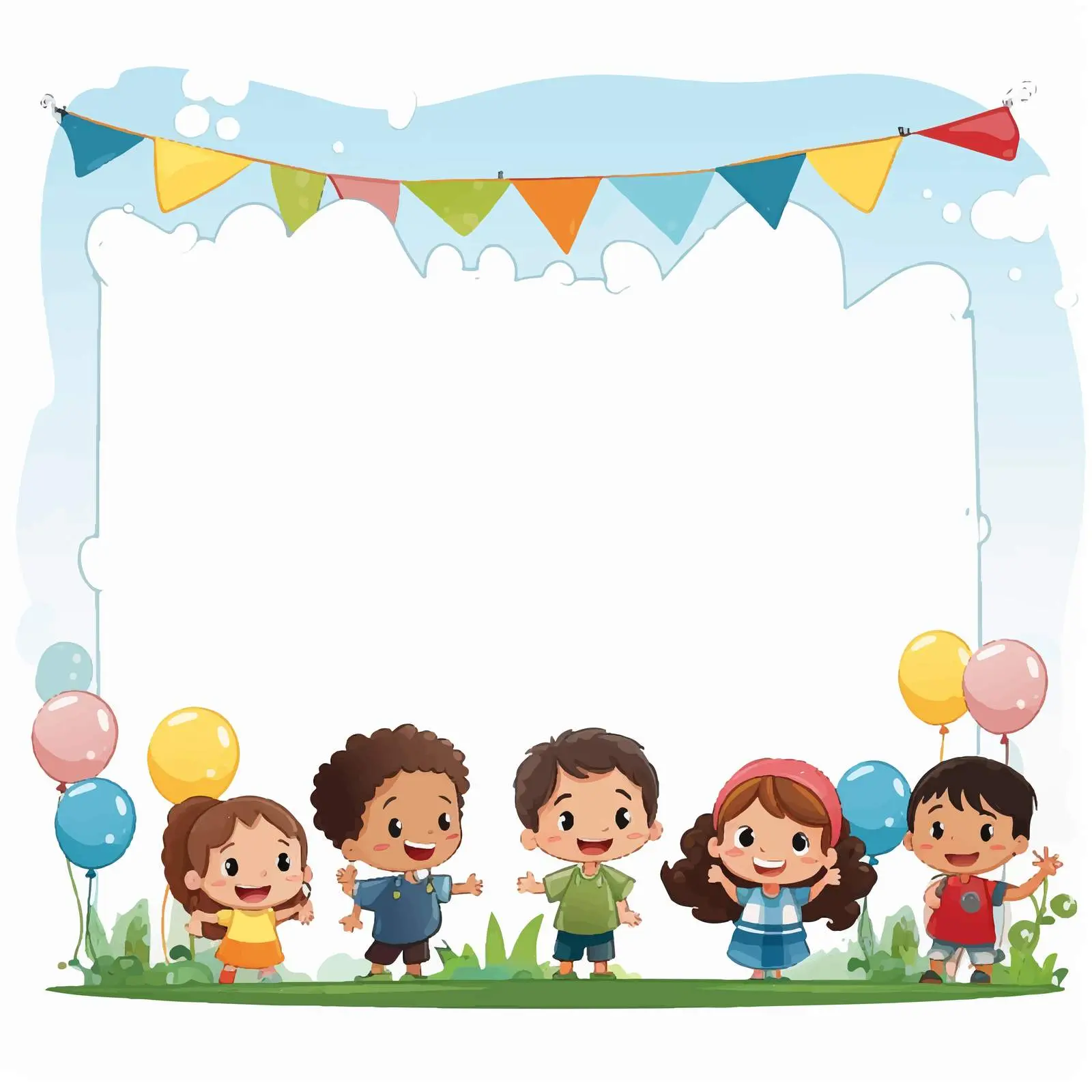Colorful Kids Cartoon Character Banner Design — free download from Dotvec